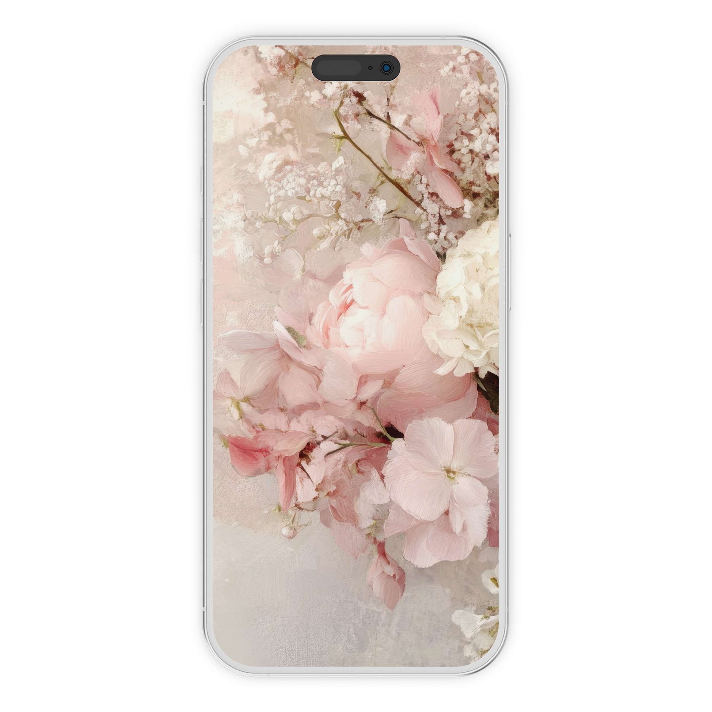 Elegant floral iPhone wallpaper digital download offers a serene pastel background for phone screens, enhancing aesthetics on any device