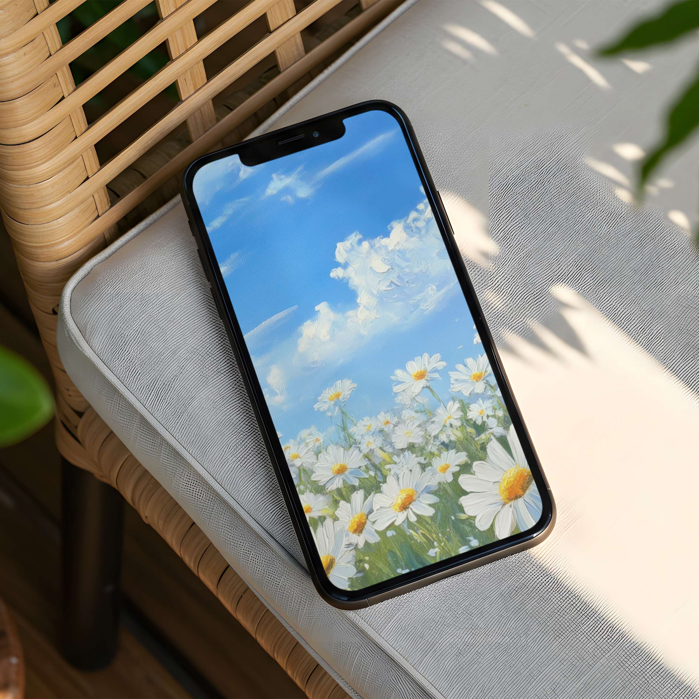 Serene daisy field iPhone background offers instant download for phones inspiring elegance and calmness fitting all devices