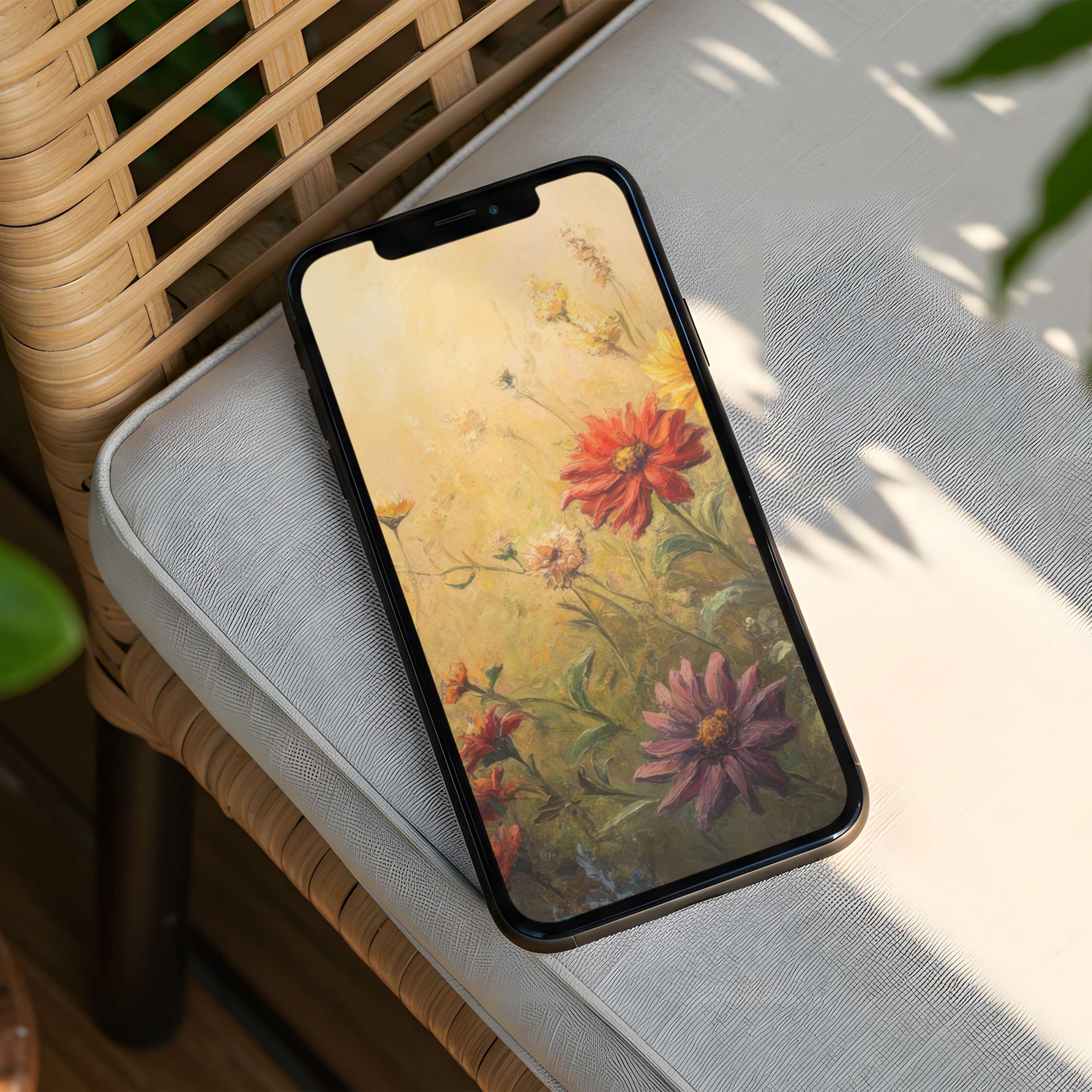 Floral iPhone background exudes elegance and calm with an artistic nature design perfect for mindful inspiration instant download for any phone