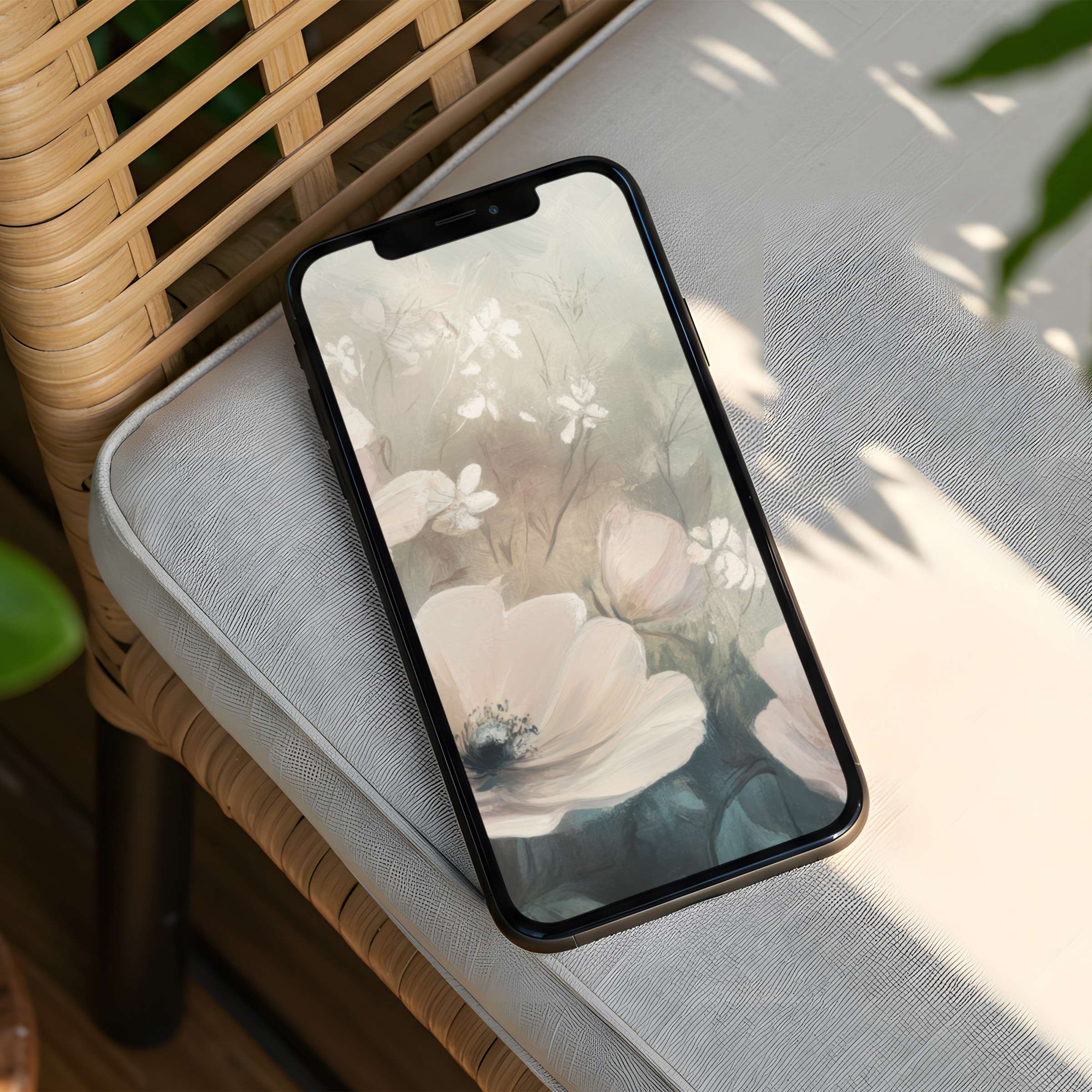 Elegant floral iPhone background with soft pastels and serene vibes for instant download elevates your phone's mindfulness and style