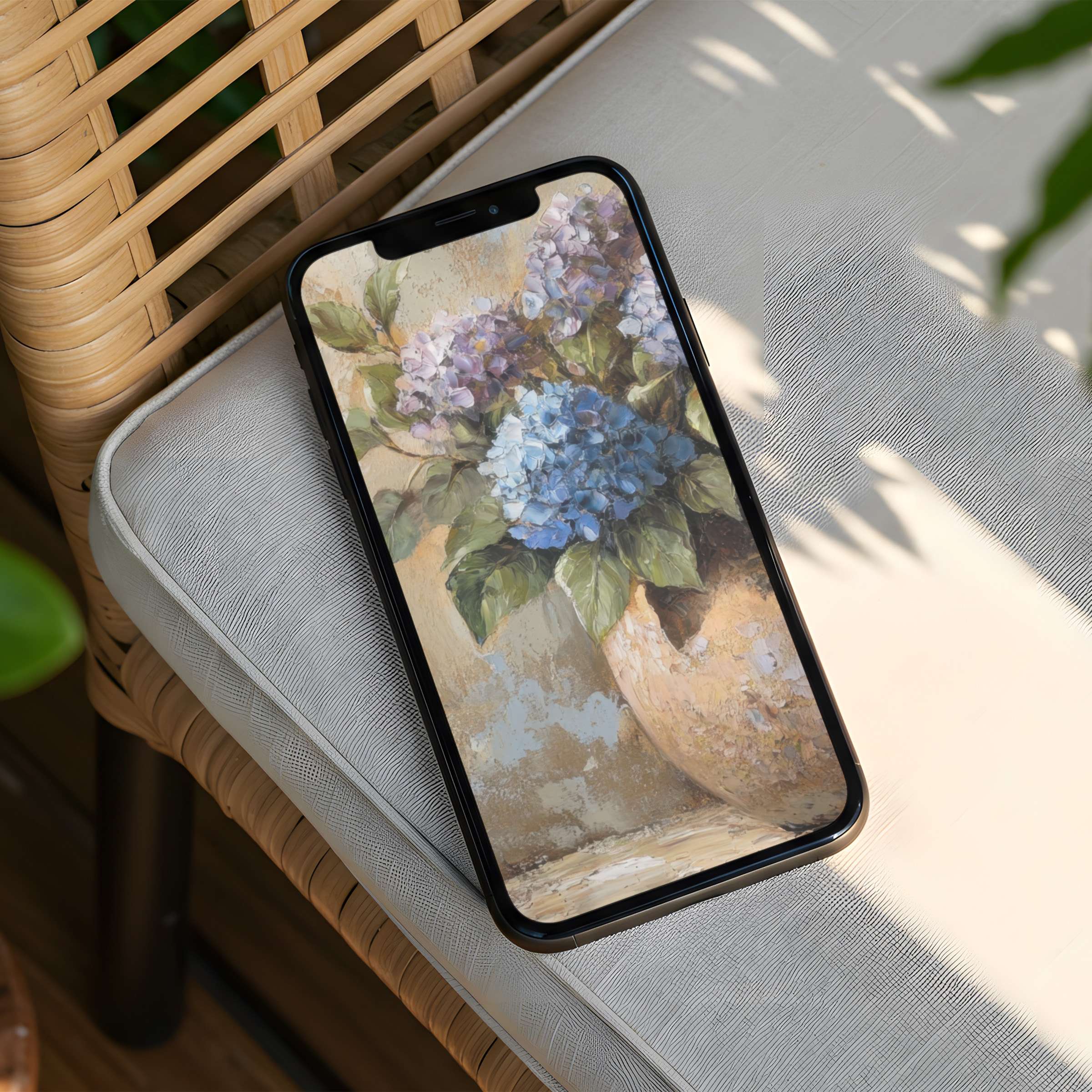 Calm hydrangea iPhone background for instant download offers artistic elegance and inspiration for your phone screen