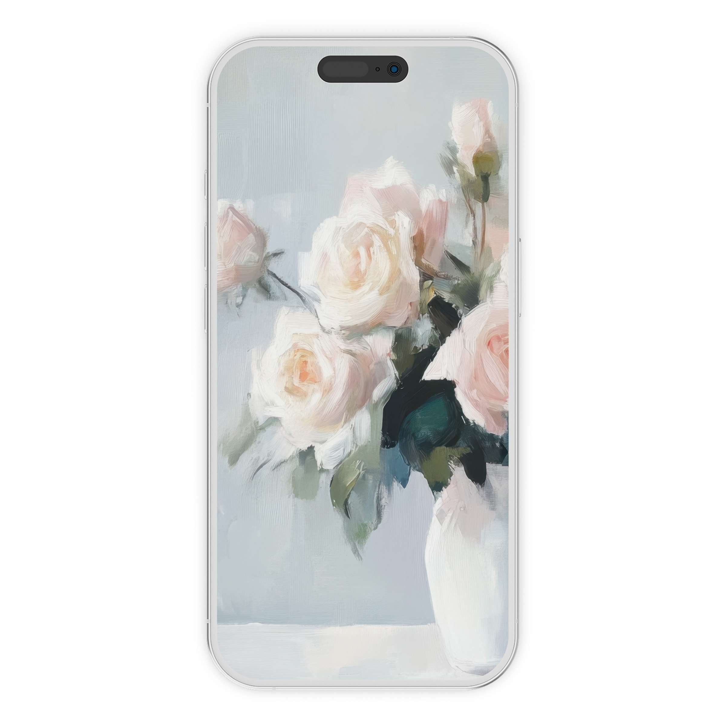 Elegant pastel roses artistry in floral iPhone wallpaper creates a calming phone background digital download suitable for all devices