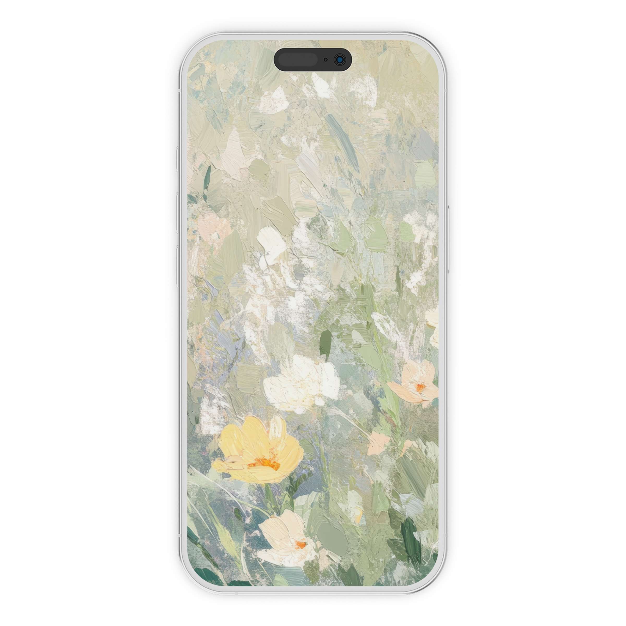 Elegant floral iPhone wallpaper with soft pastel tones offers a serene background for any phone digital download in abstract style