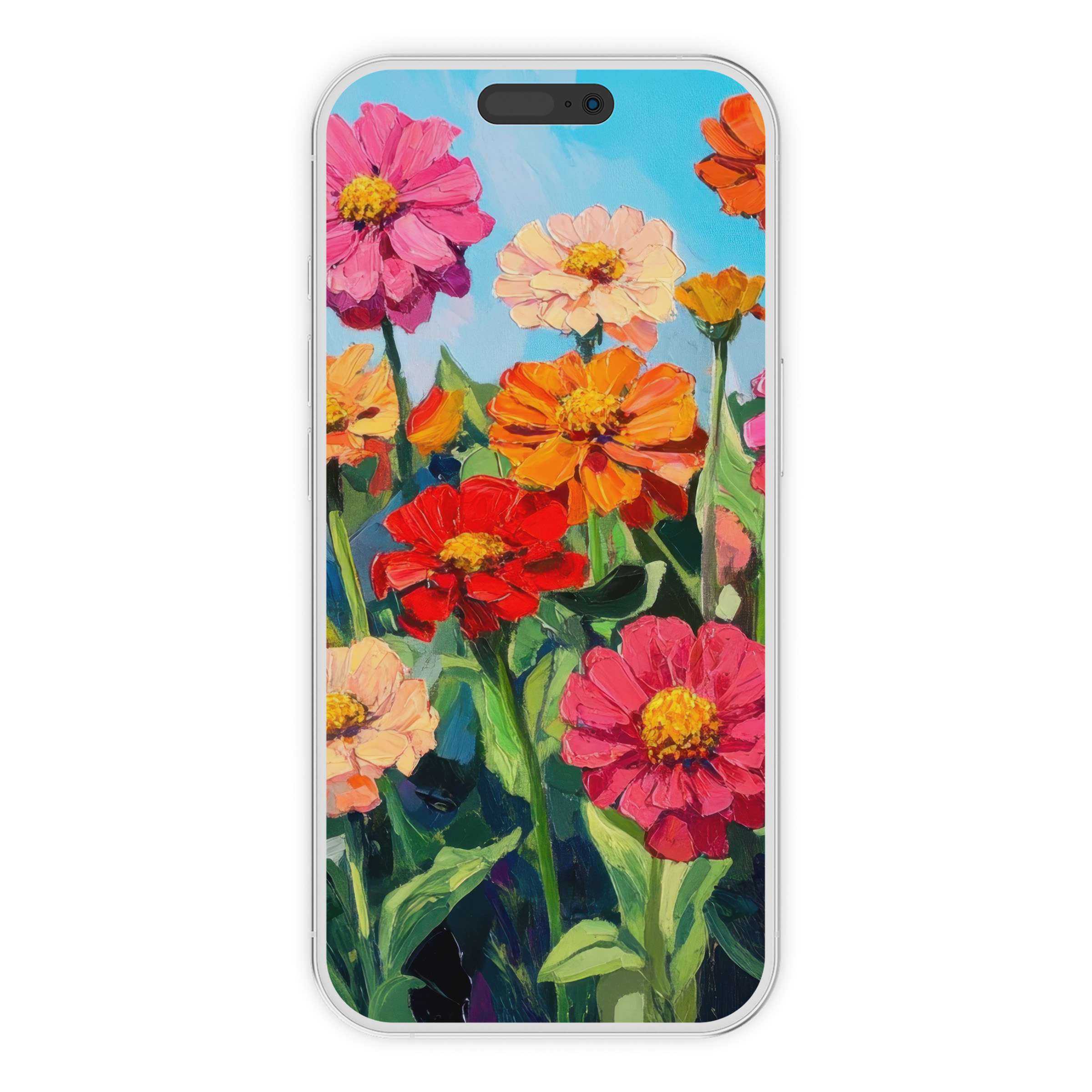 Vibrant floral iPhone wallpaper offers a serene phone background with bold blooms, perfect as a digital download for all devices