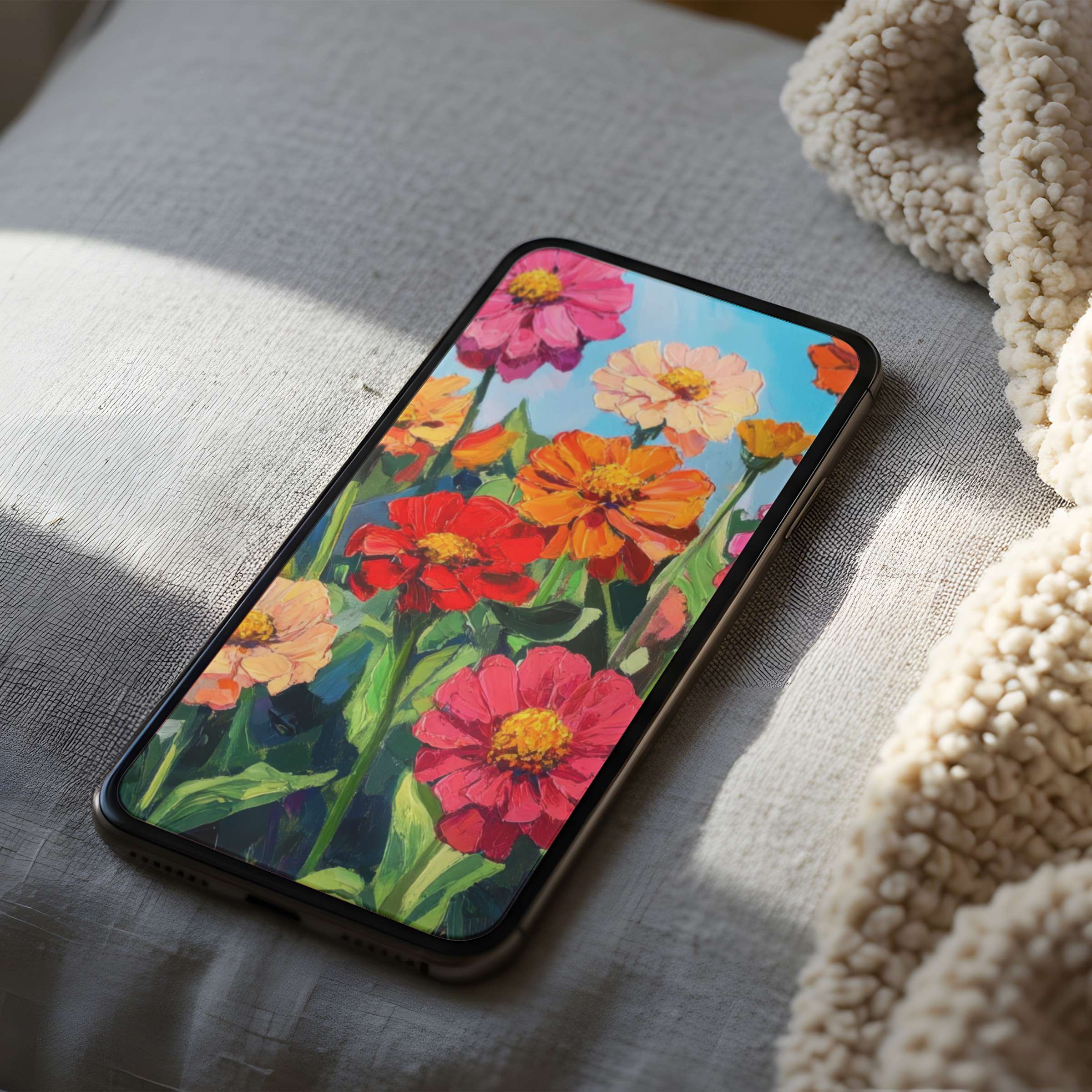 Vibrant floral phone wallpaper for a serene, curated digital escape boosting creativity; perfect for iPhone and Android download