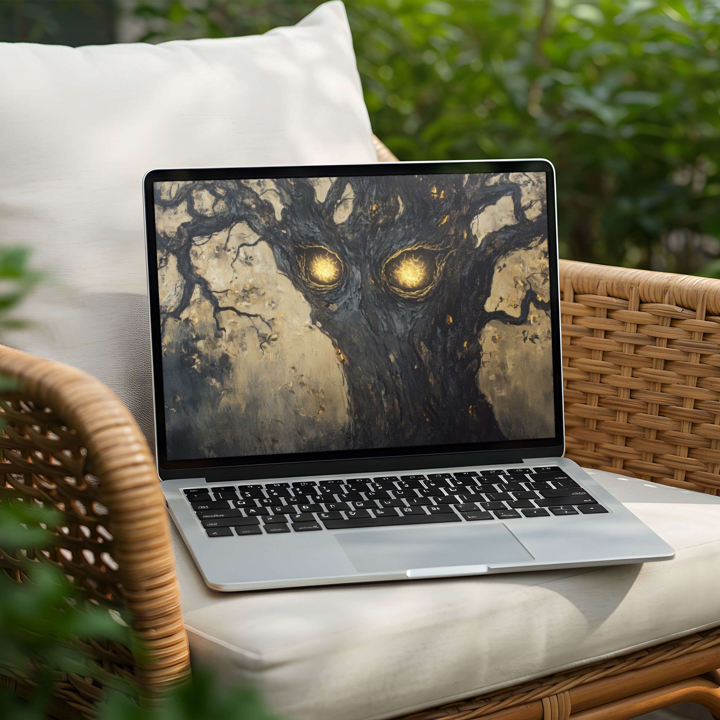 Inspirational desktop background for instant download on PC or Laptop features a mystical tree design embodying calm elegance