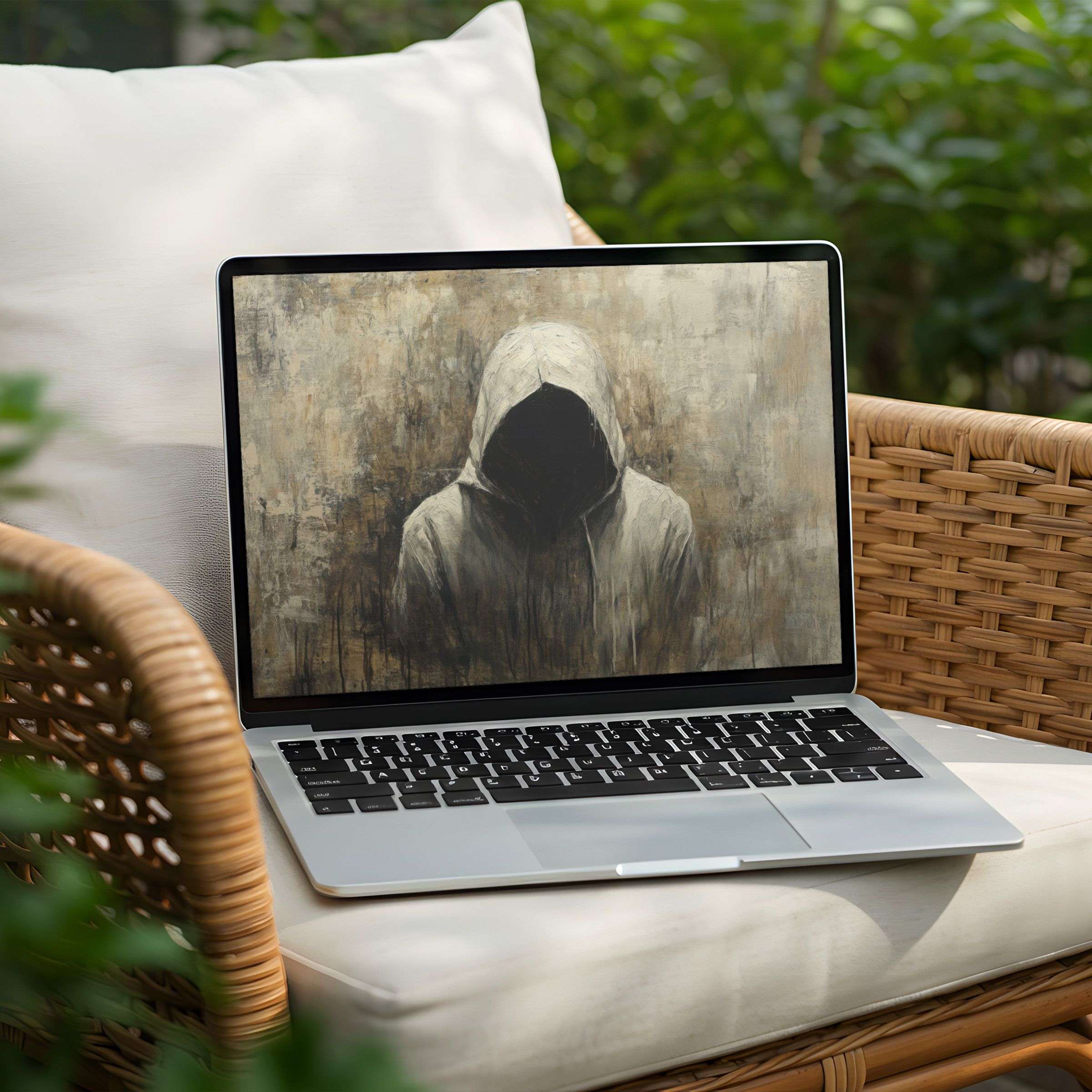 Inspirational desktop background for PC and Laptop; instant download evokes calm through muted textures and artistic mystery