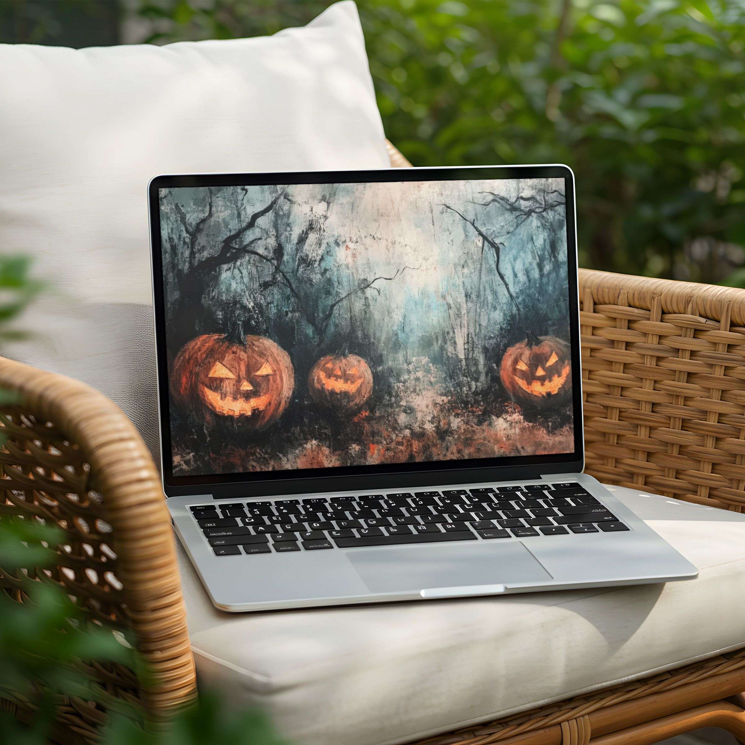 Evoke autumnal elegance with this enchanting pumpkin desktop background for PC or Laptop instant download for serene inspiration