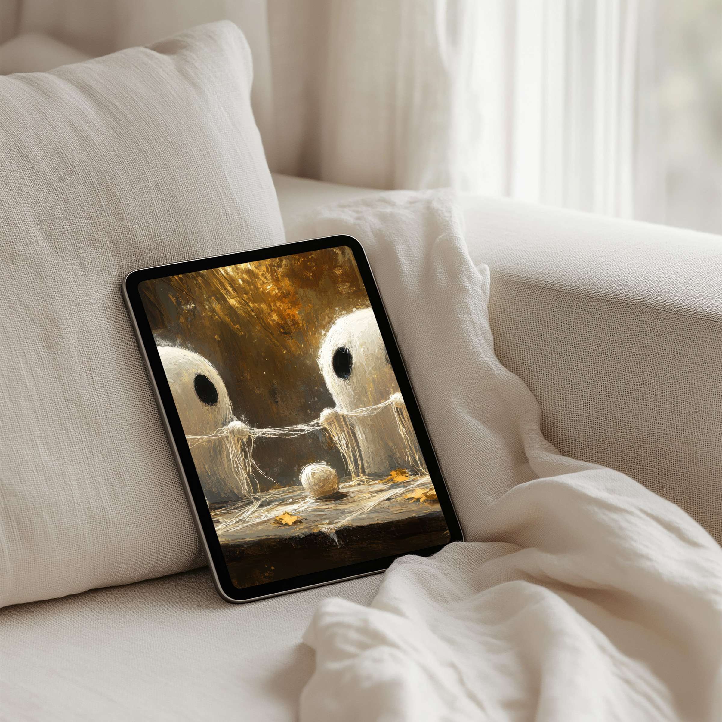 Elegant abstract art with warm earthy tones enhances calm as your iPad background instant download fits any tablet beautifully