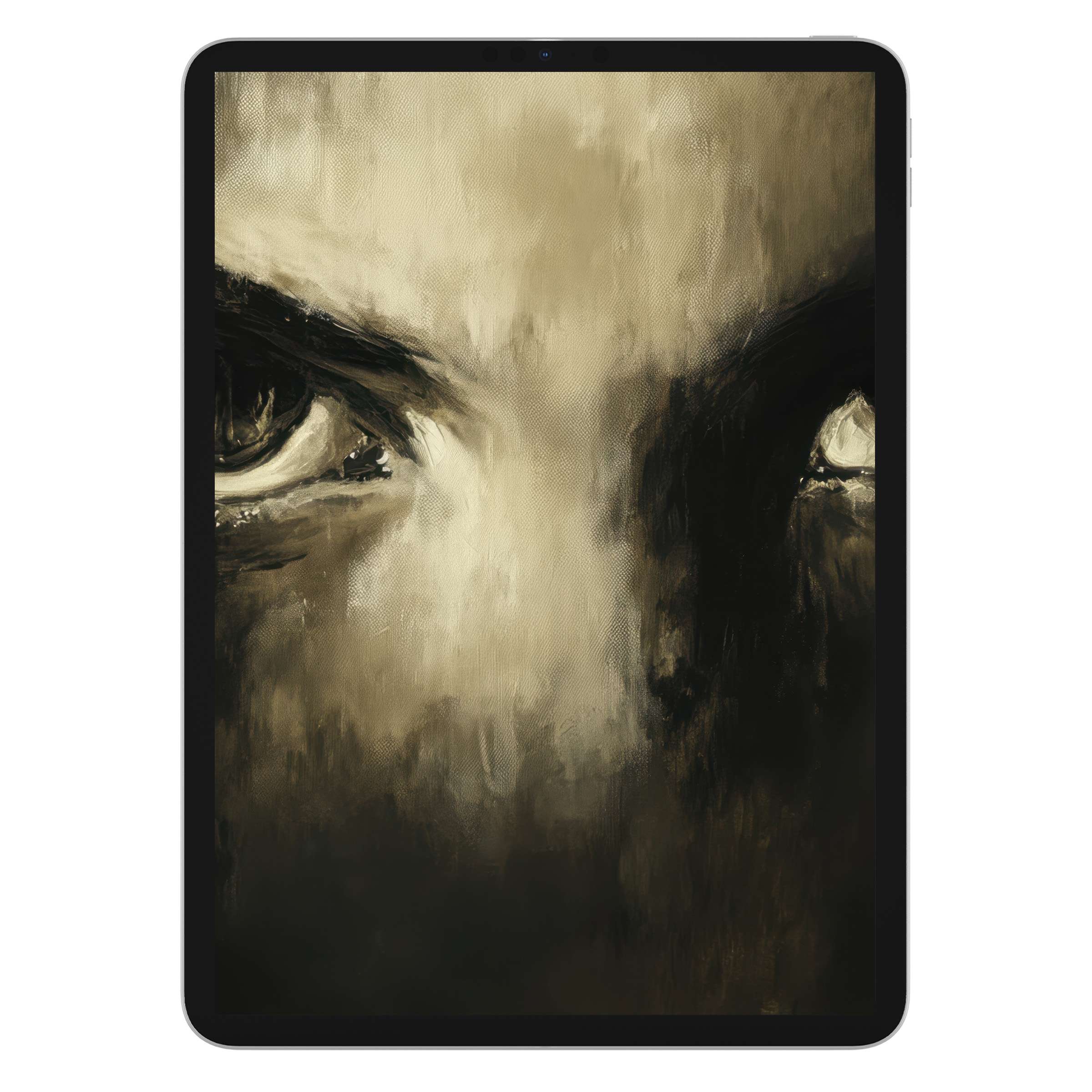 Moody halloween iPad wallpaper in sepia tones, perfect digital download for tablet backgrounds, enhancing serenity and style