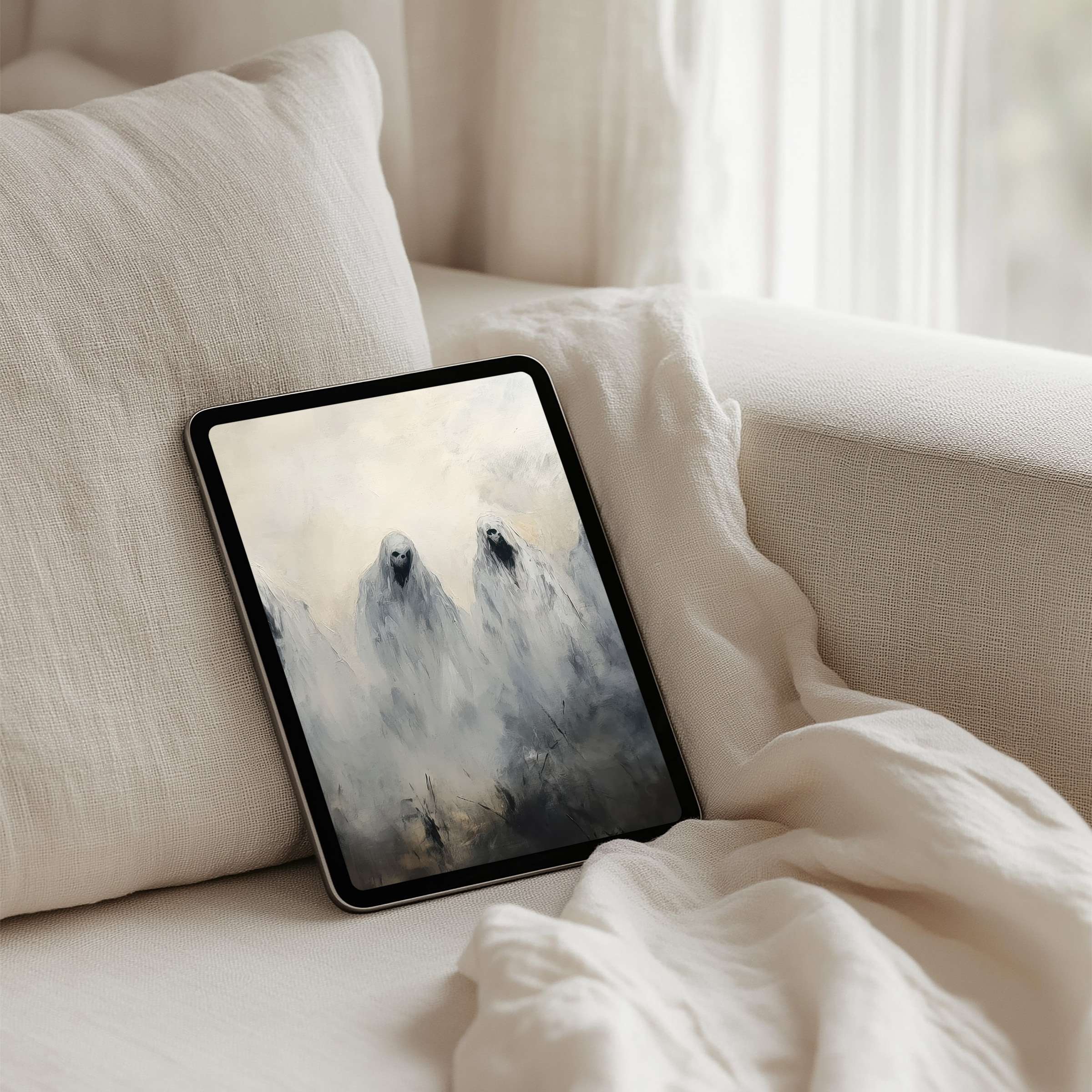 Elegant abstract digital art with serene tones enhances your iPad background offering calm and inspiration as an instant download for any tablet