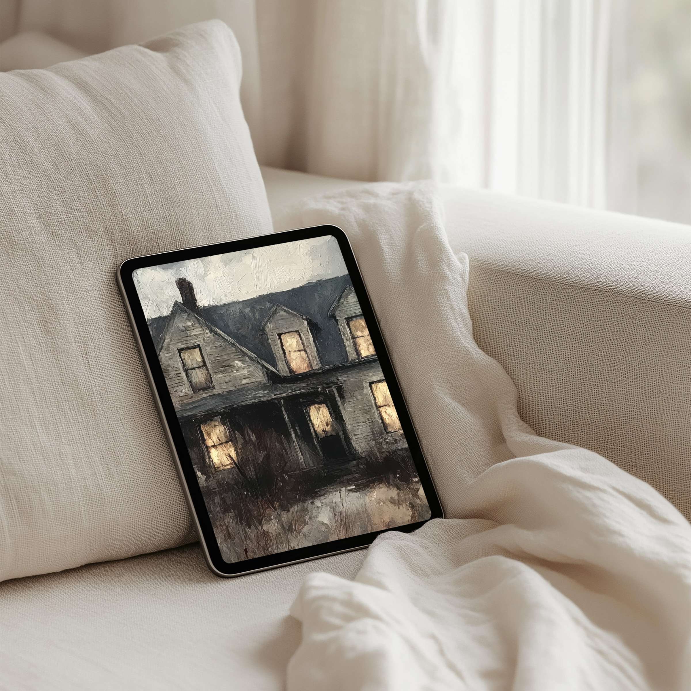 Elegant farmhouse art enhances your iPad background for mindful calm, fitting any tablet with instant download ease
