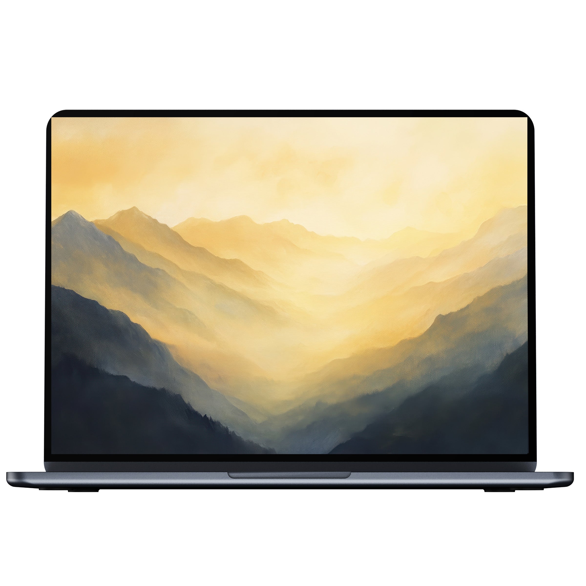 Inspiring landscape desktop wallpaper in soft golden hues for calming digital downloads