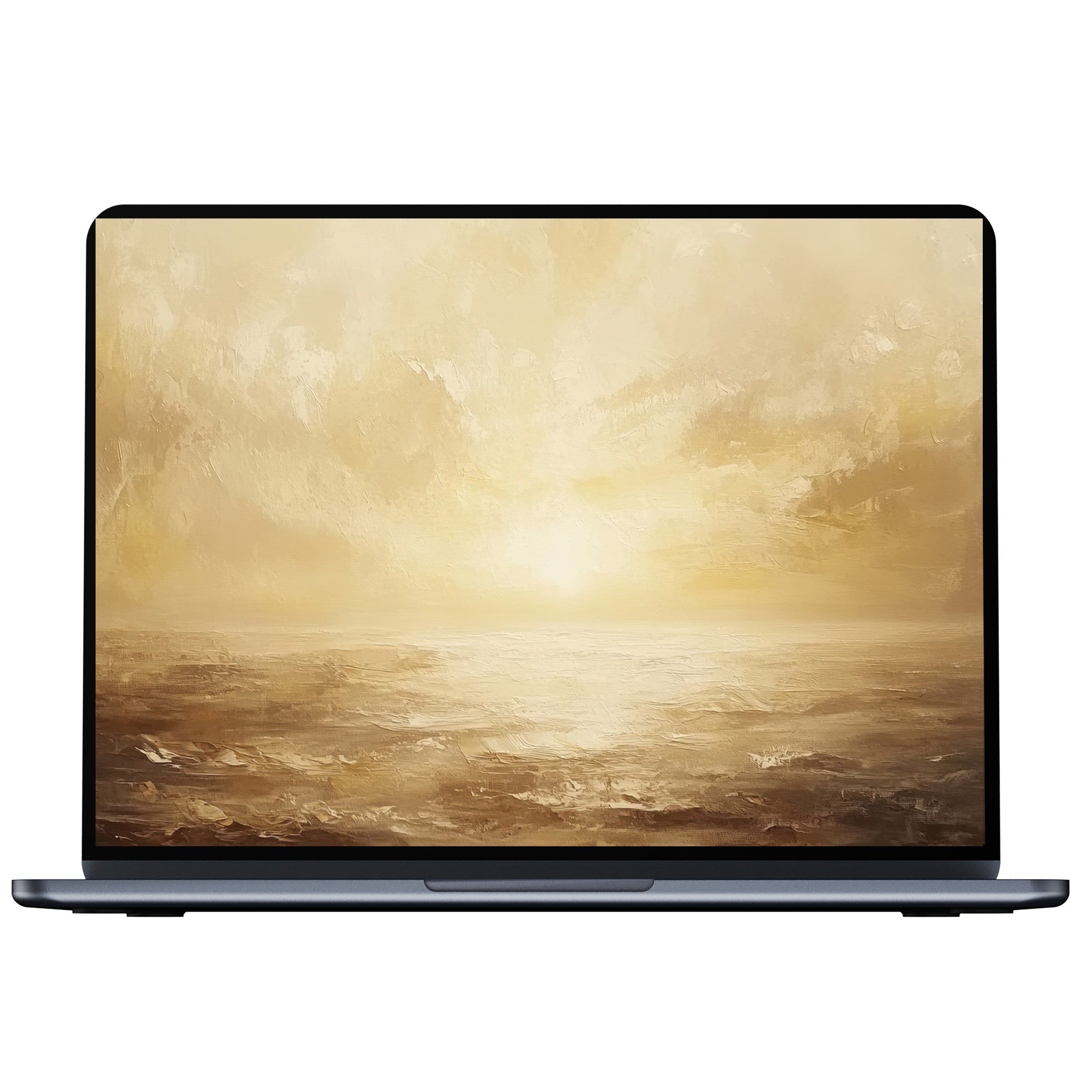 Elegant sunset scene on PC and laptop landscape wallpaper digital download exudes calm and inspiration in golden hues