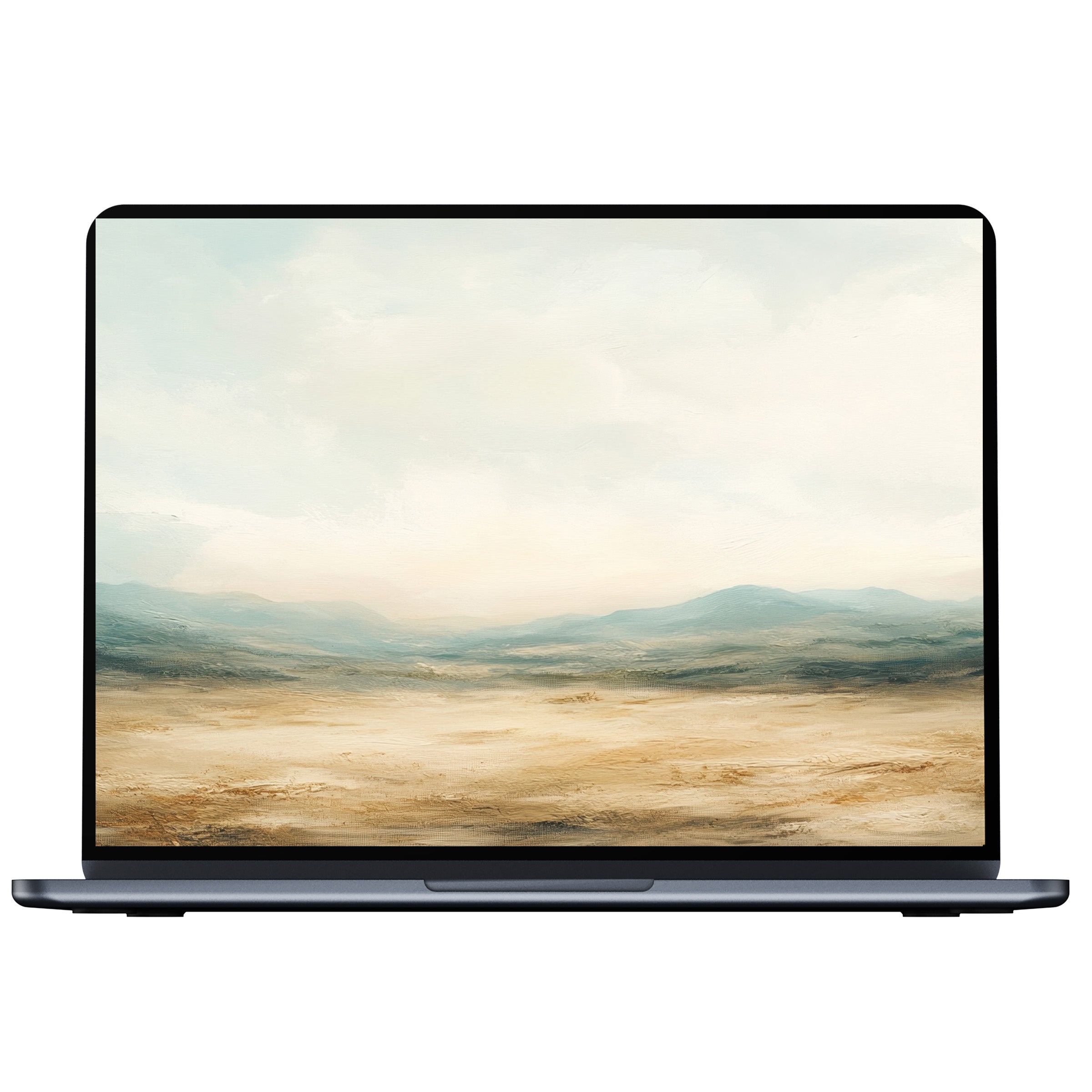 Elegant landscape desktop wallpaper for PC and laptop digital download features serene pastel hues and calming mountain vistas