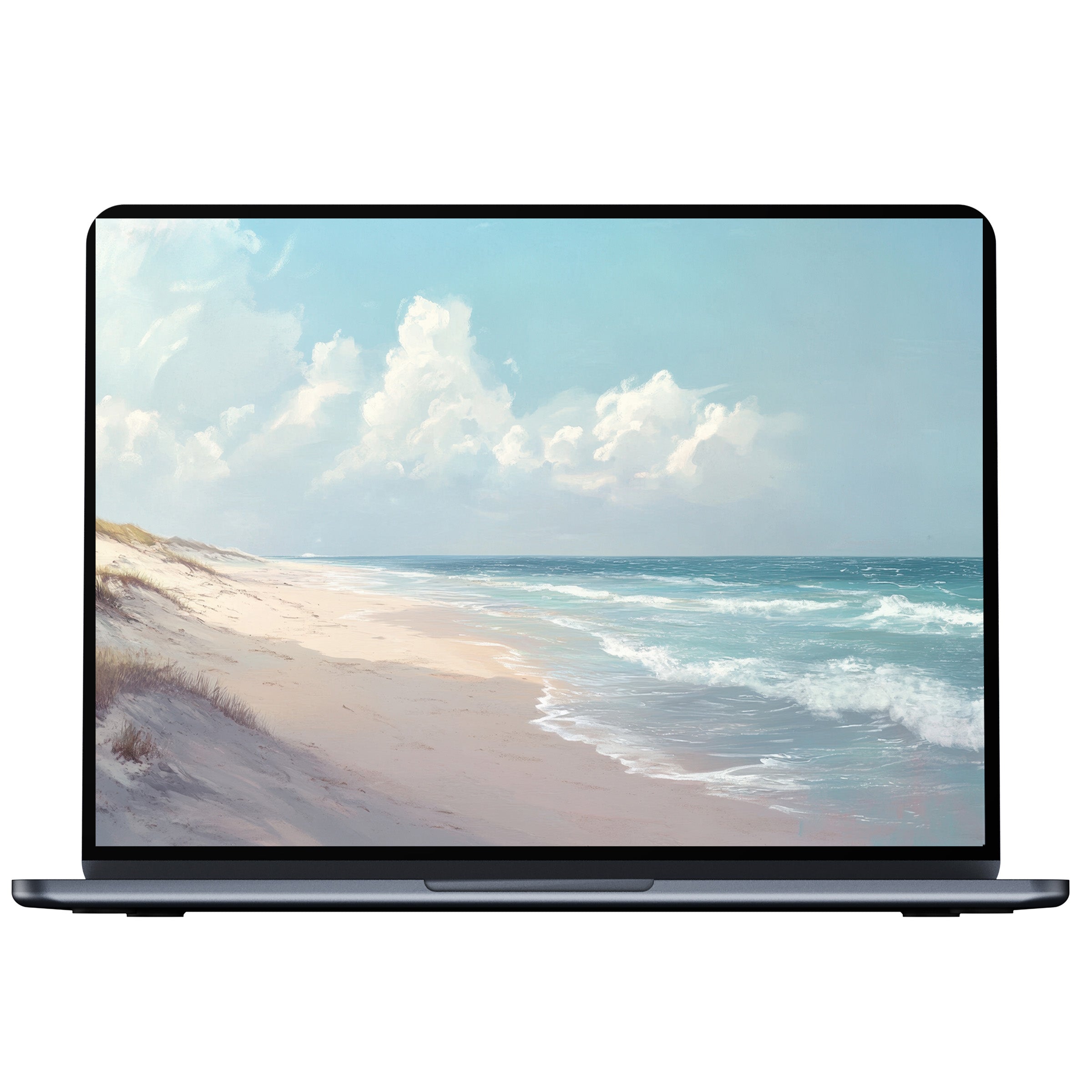 Elegant beach landscape desktop wallpaper offers serene inspiration for PC and laptop users digital download for tranquility