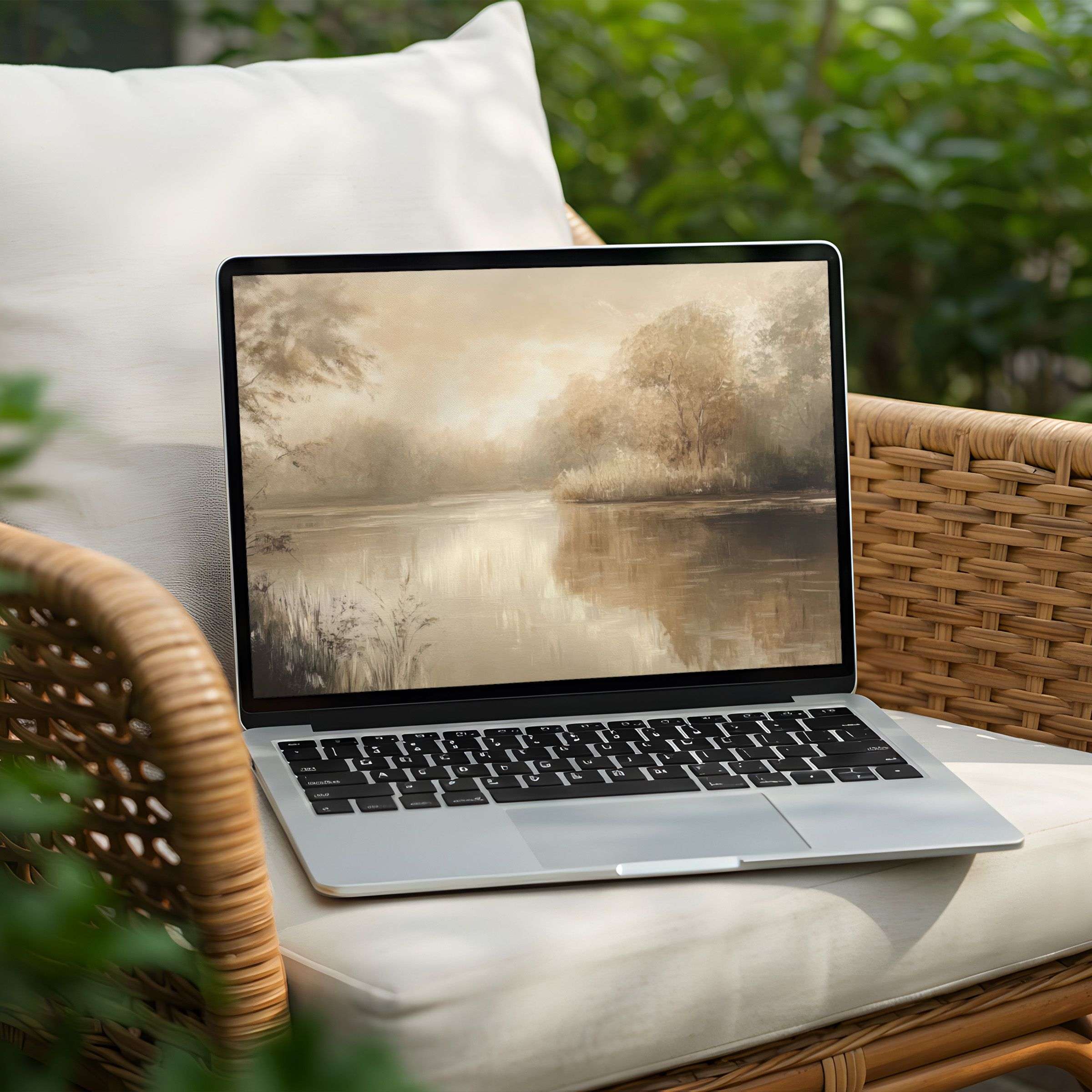 Elegant sepia landscape desktop background for PC and Laptop inspires calm and mindfulness with instant download option available