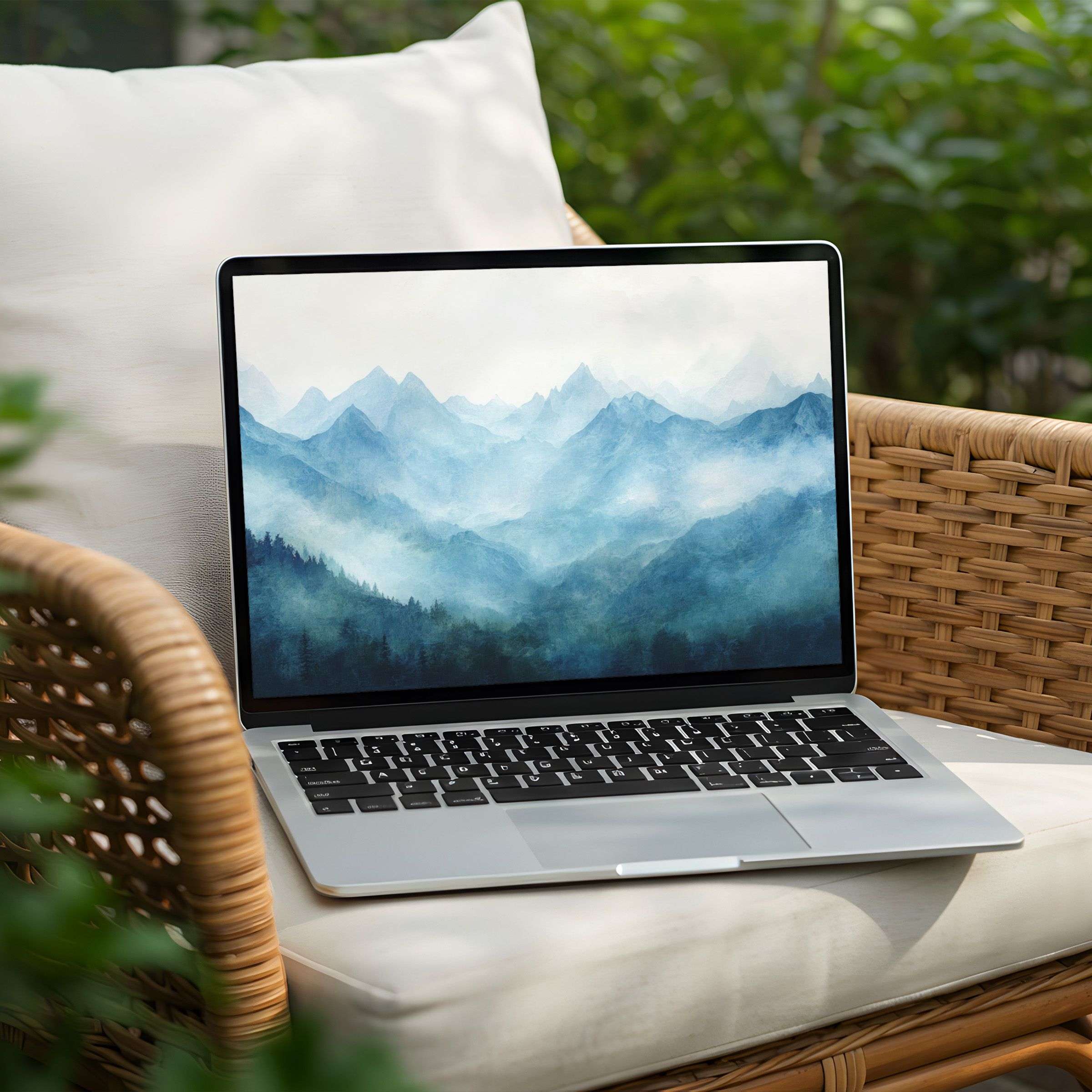 Inspire calm with this serene mountain desktop background for PC or Laptop instant download for mindful digital elegance