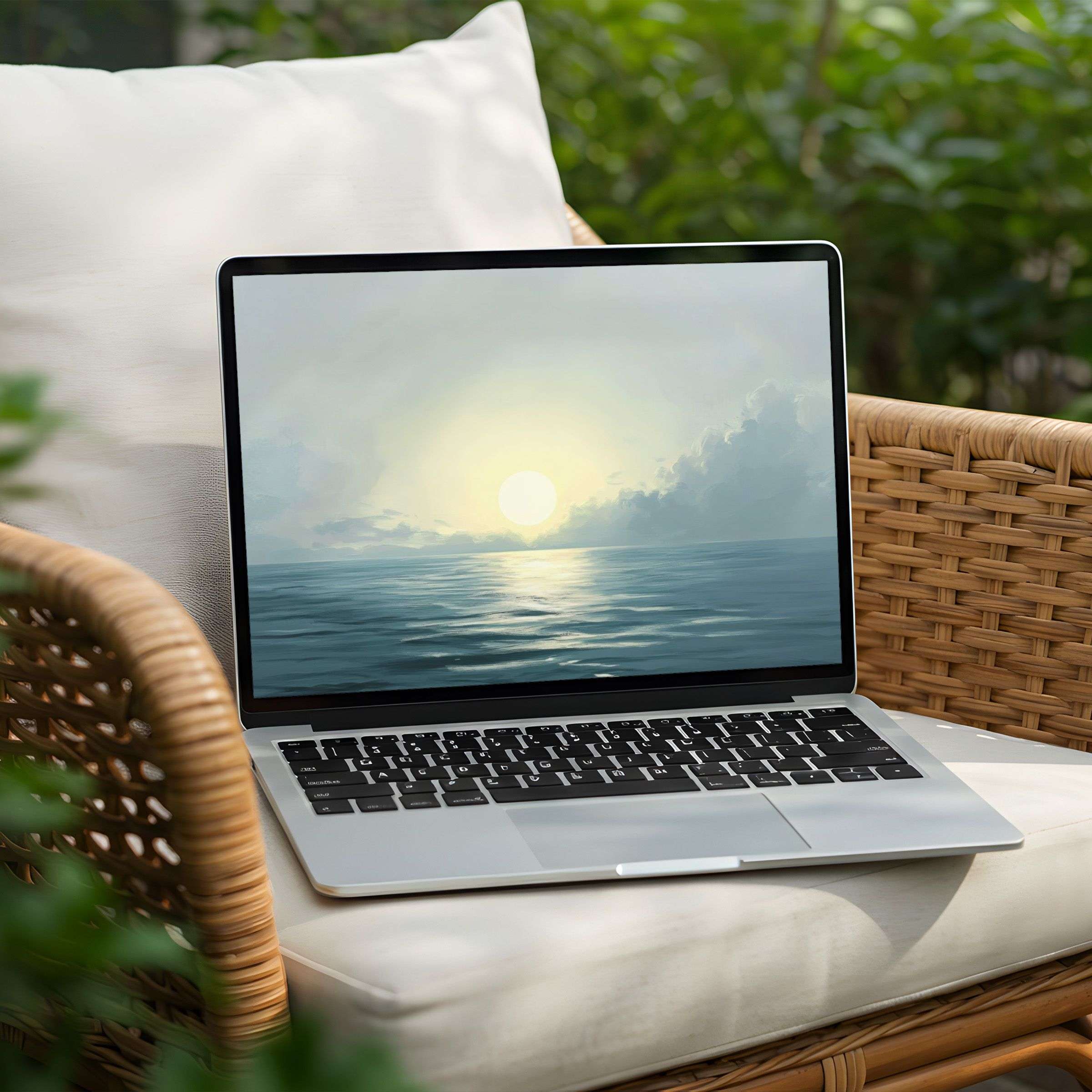 Inspirational seascape desktop background for PC and Laptop creates elegance and calm, available as instant download for mindfulness