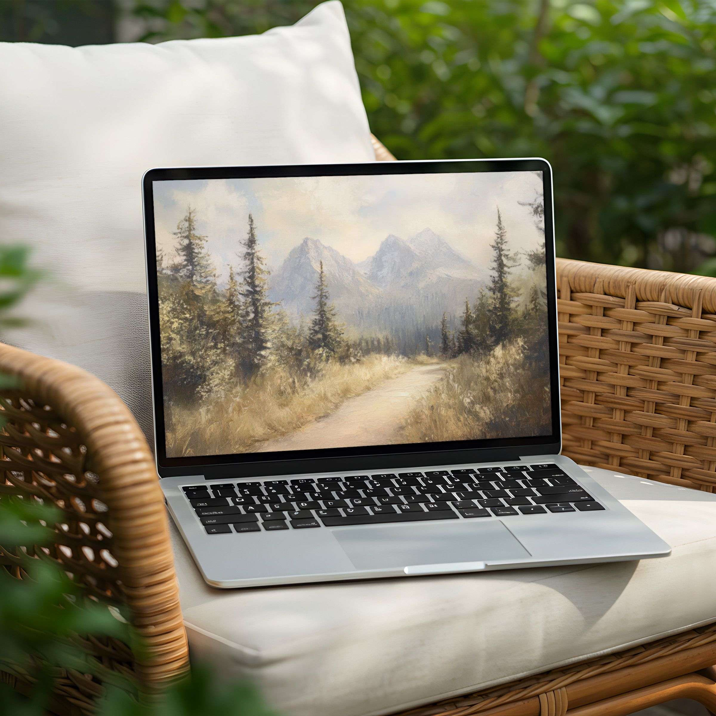 Inspire calm with this serene mountain path desktop background for PC and Laptop, offering an instant download for mindful elegance