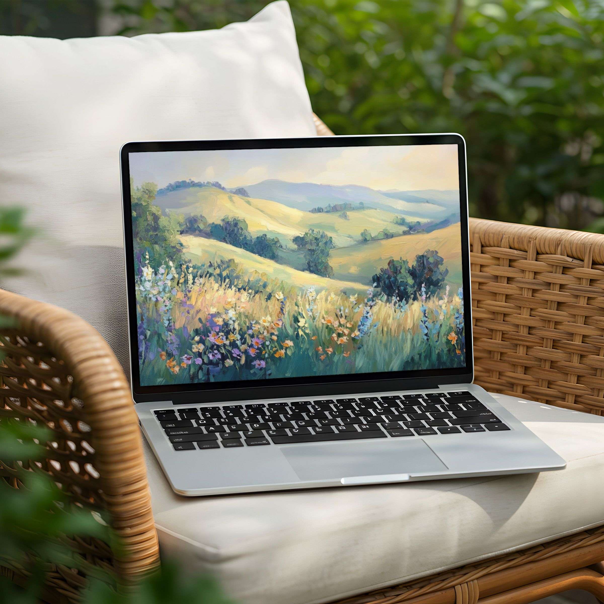 Instant download serene landscape desktop background for PC or Laptop inspiring mindfulness and elegance in your space