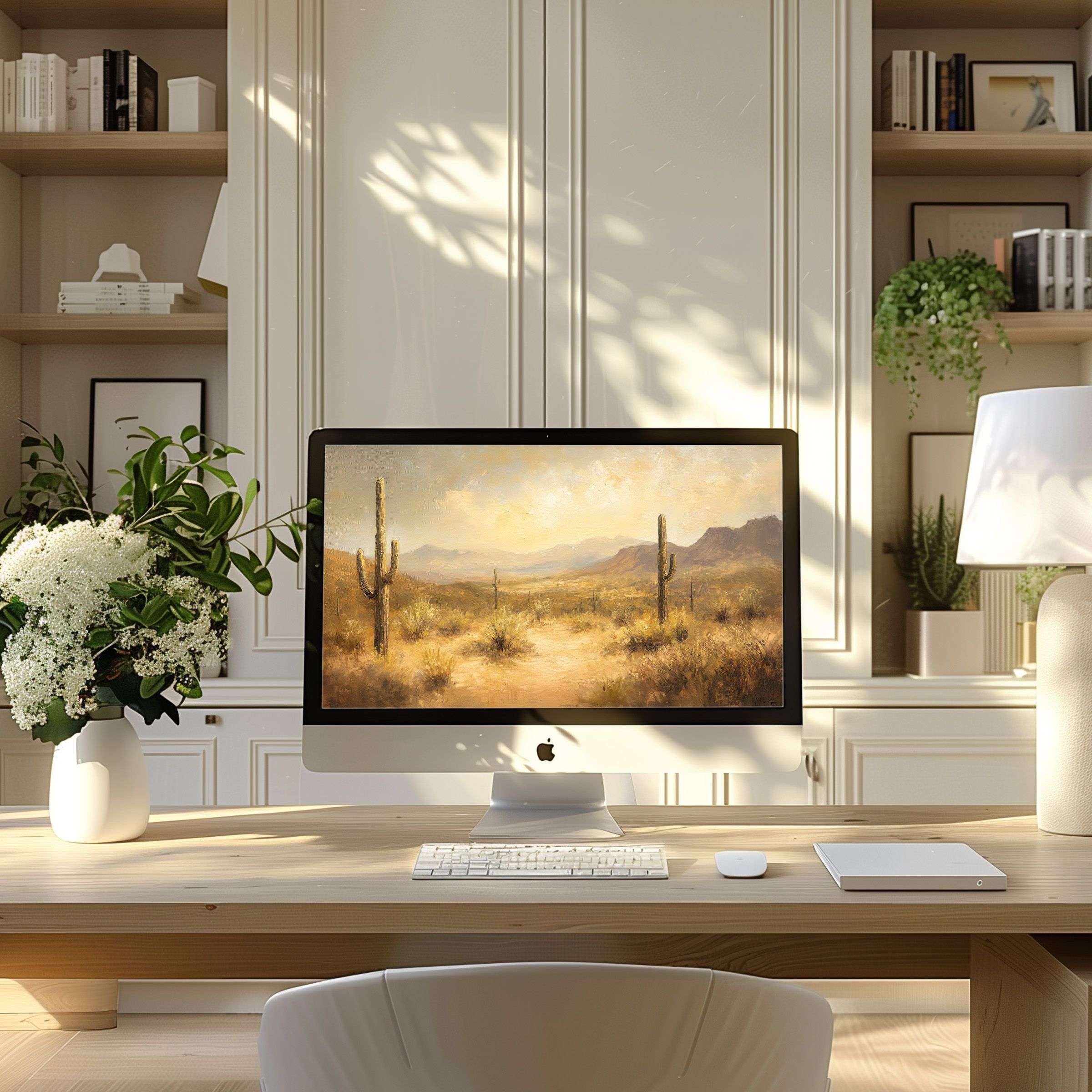 Elegant desert scene wallpaper for computer enhances your PC or laptop workspace inspiring calm and sophistication digital download