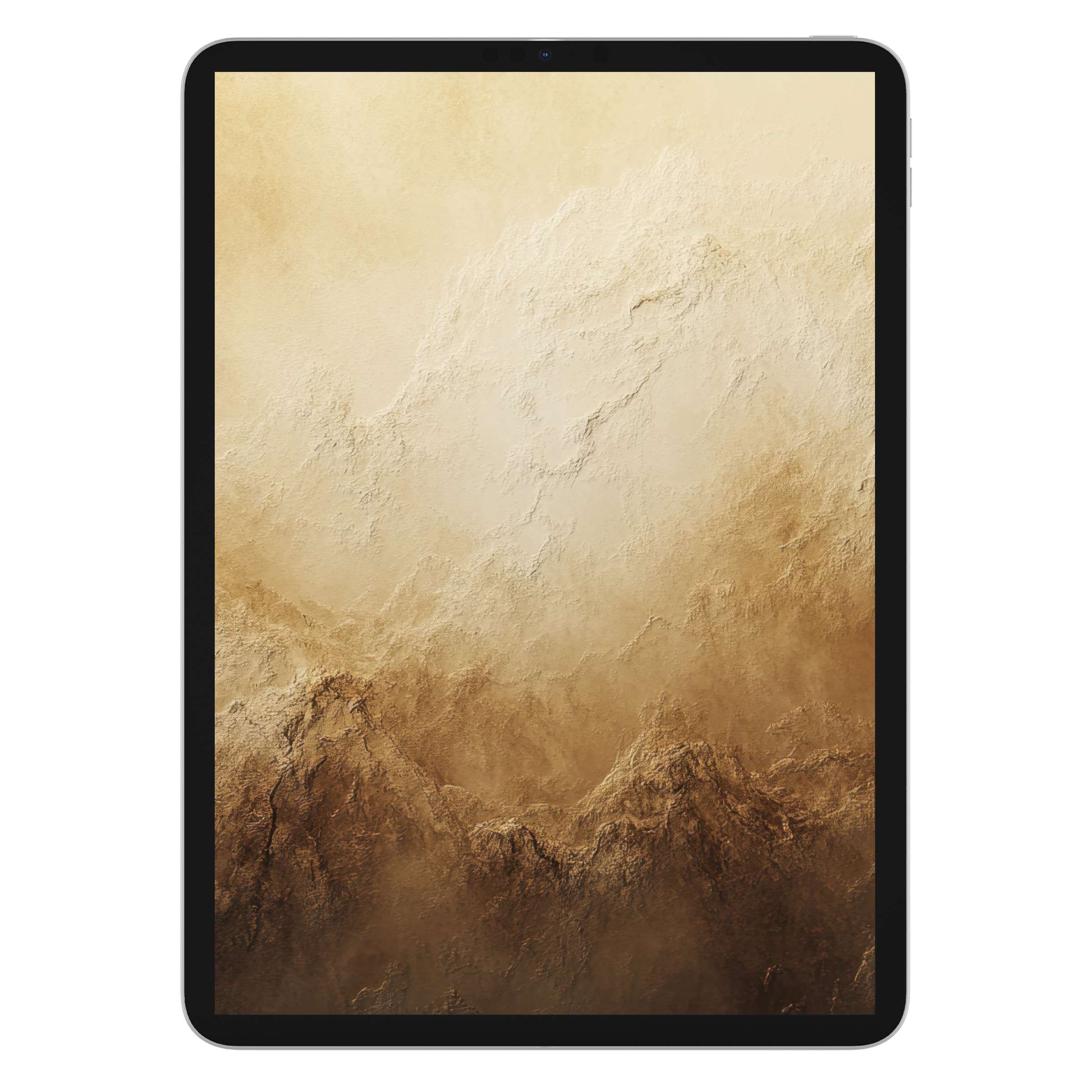 Serene landscape iPad wallpaper with warm earth tones, ideal digital download for tablet background evoking natural tranquility