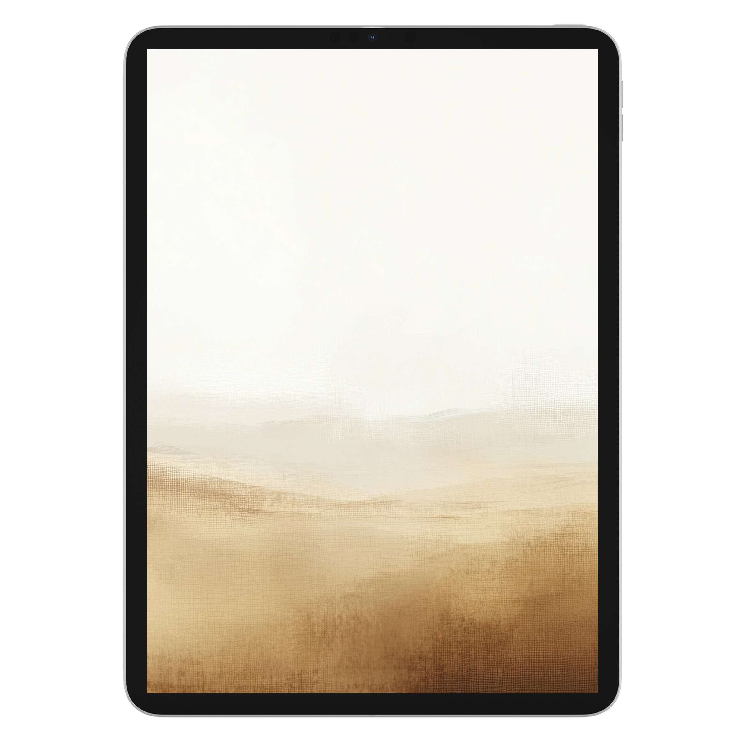Serene beige tones wash over a minimalist landscape iPad wallpaper for a calming tablet background digital download inspiring tranquility
