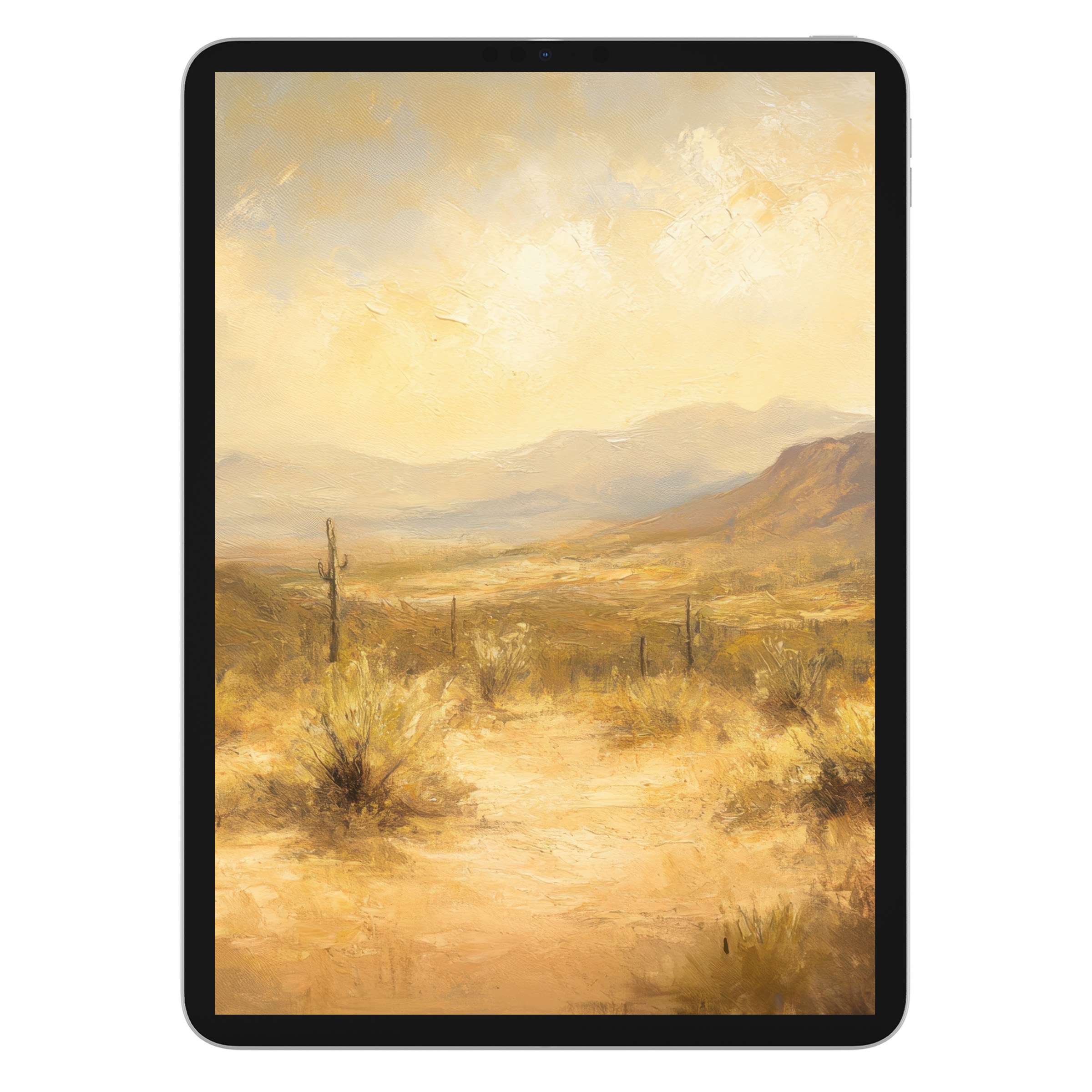 Elegant desert landscape iPad wallpaper digital download with warm earthy tones suitable for any tablet background and decor needs