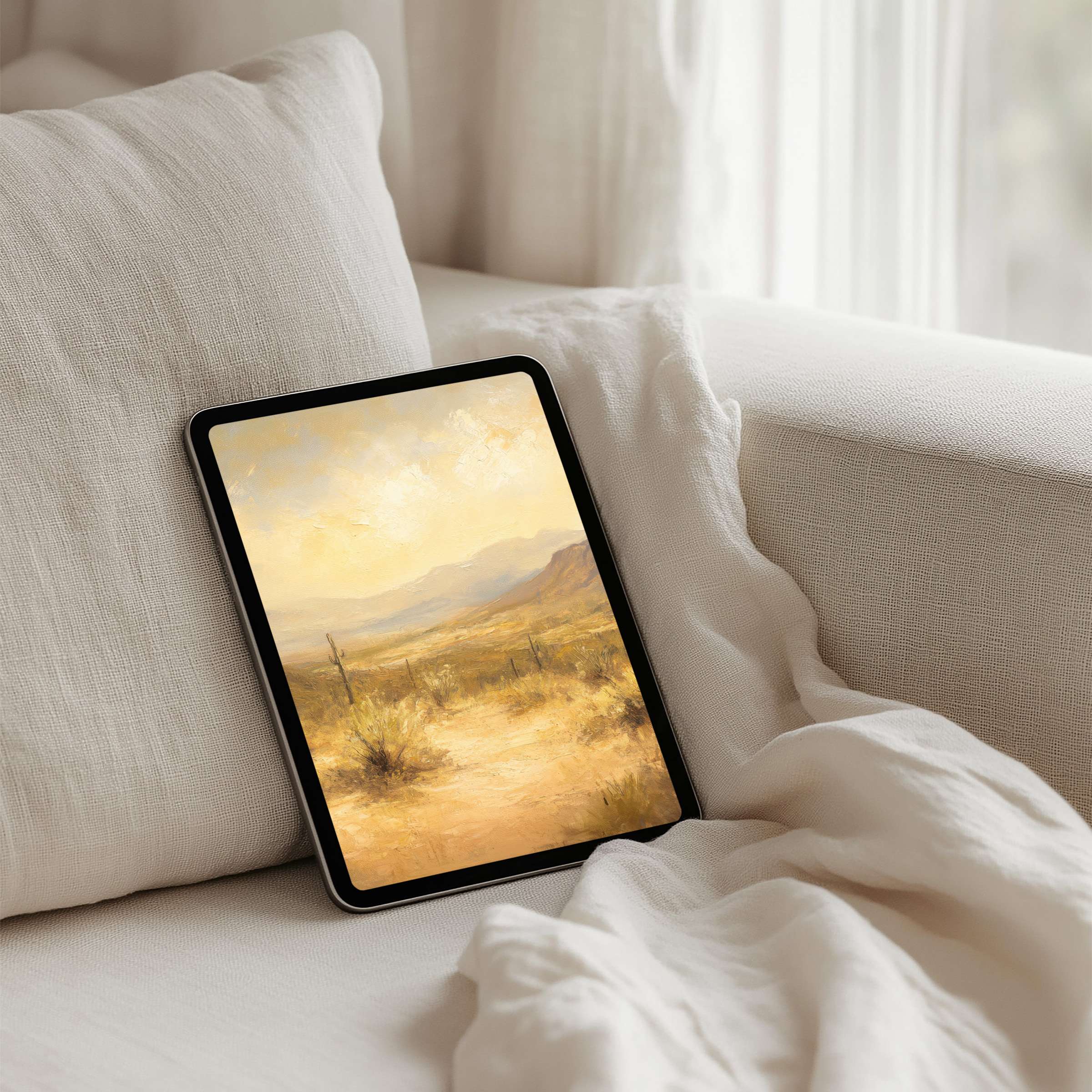 Warm desert landscape iPad background brings calm and inspiration to your tablet decor elegant instant download fits all devices
