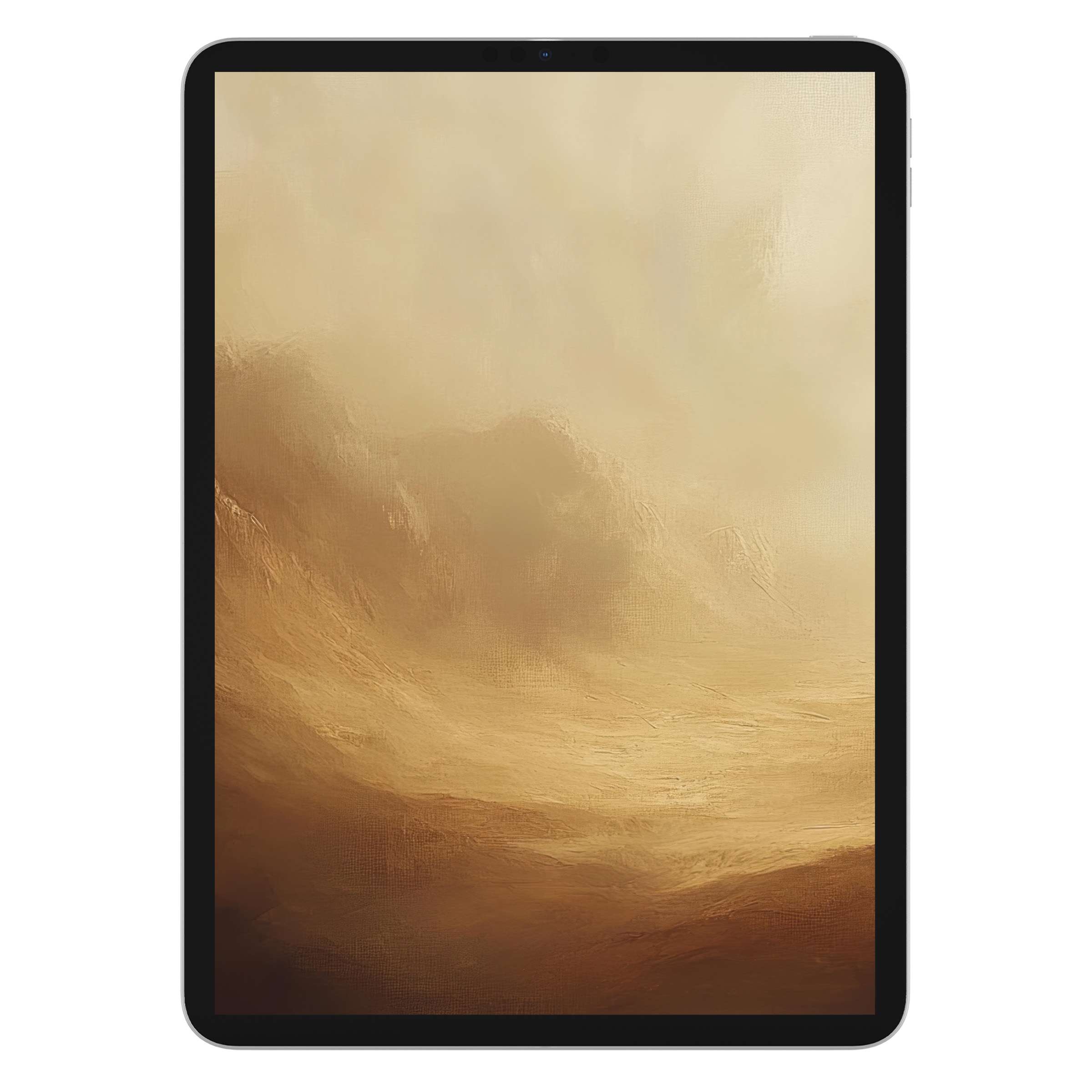 Serene desert landscape iPad wallpaper with warm gold textures offers an elegant digital download background for tablets, enhancing calm
