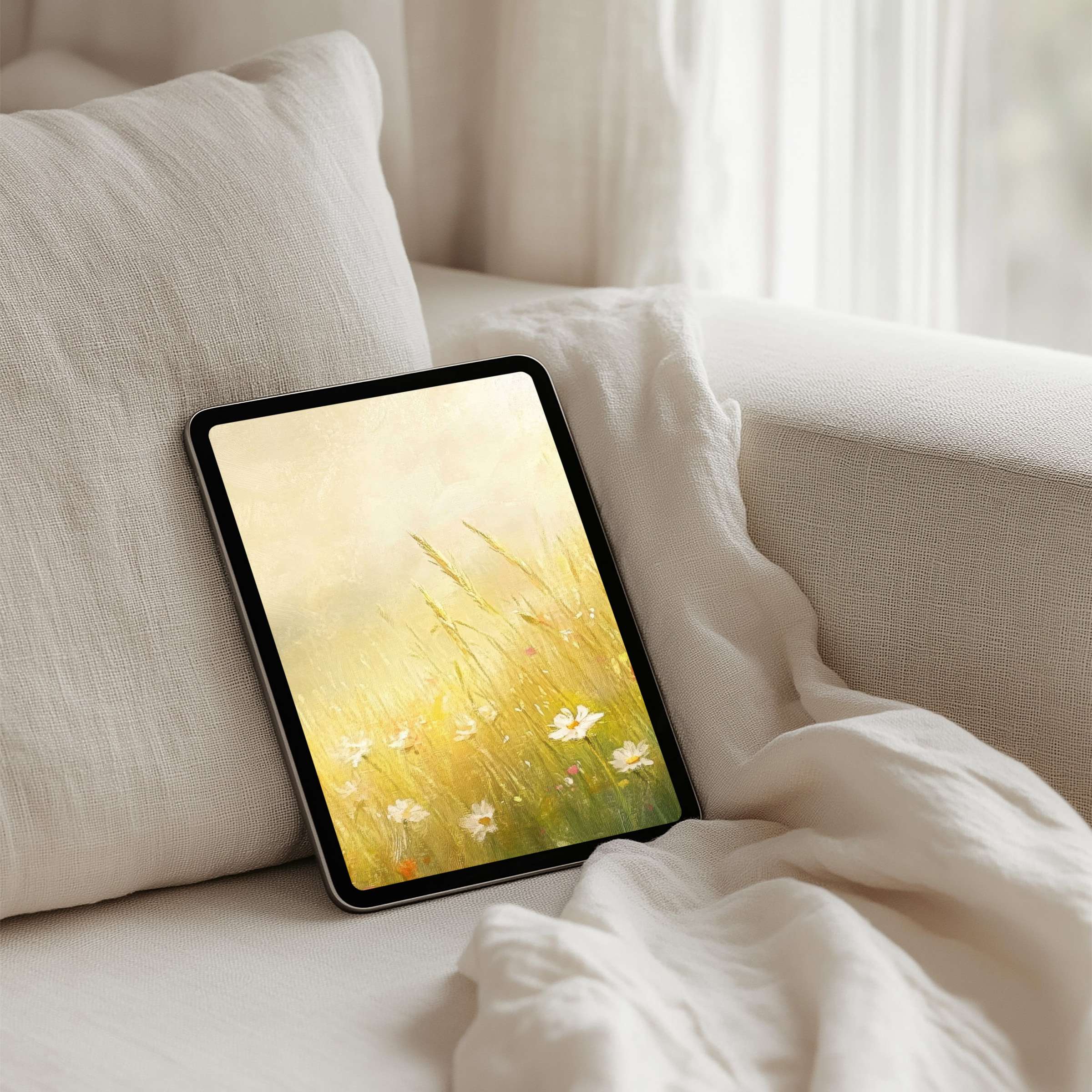 Serene floral iPad background for instant download elegantly enhances any tablet, inspiring calm and mindfulness in your space