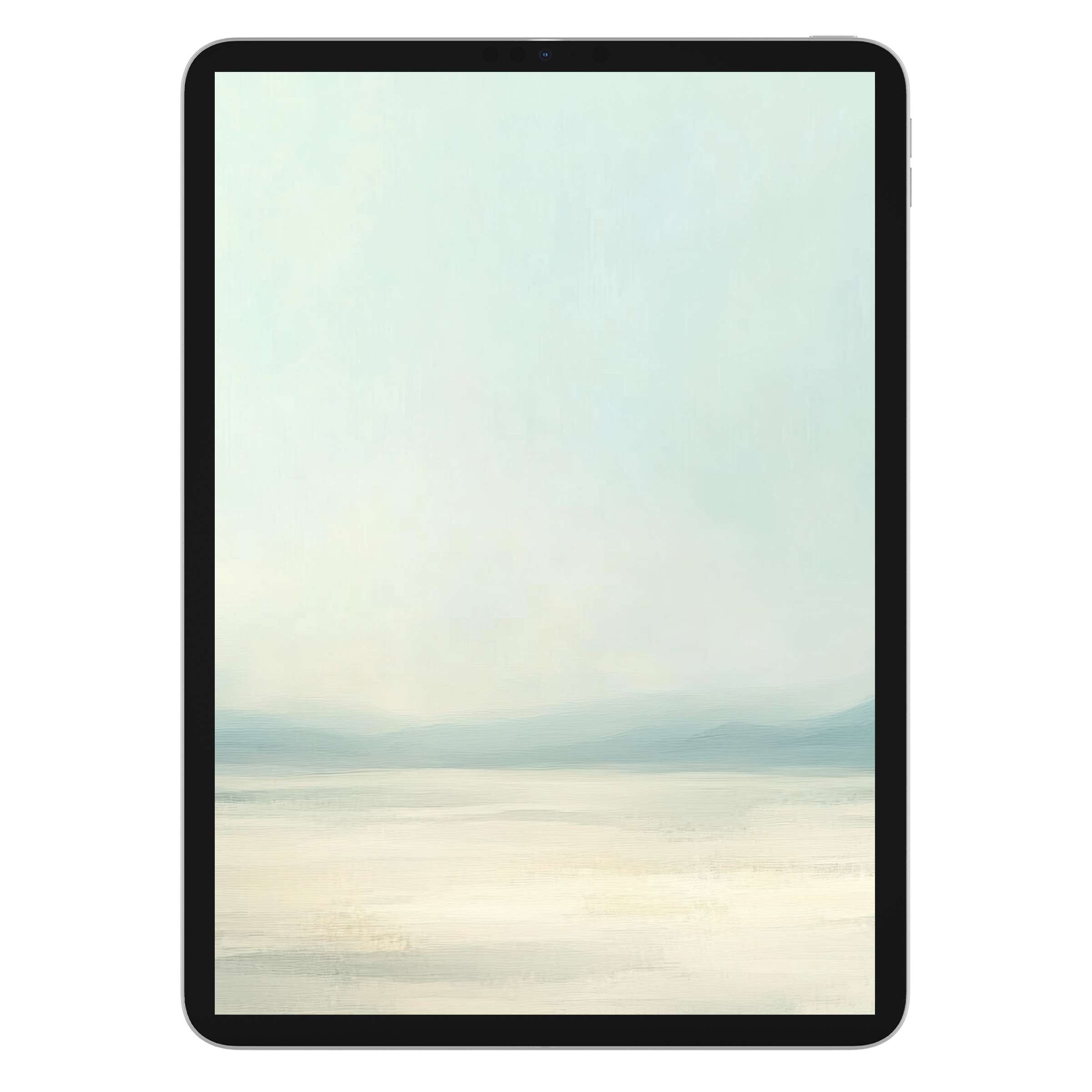 Calm pastel hues blend in this landscape iPad wallpaper, ideal digital download for tablet background, evoking serenity