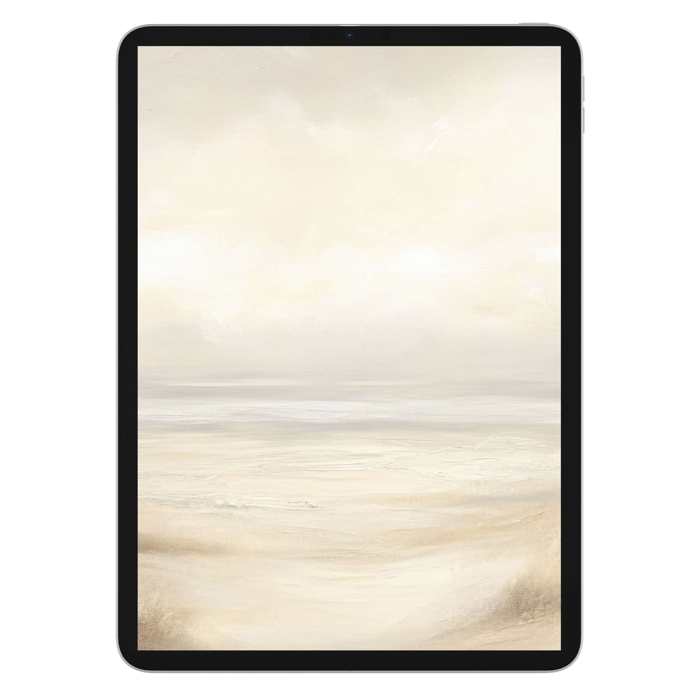Serene beige landscape iPad wallpaper digital download evokes calm elegance as a soothing background for tablets, enhancing aesthetics