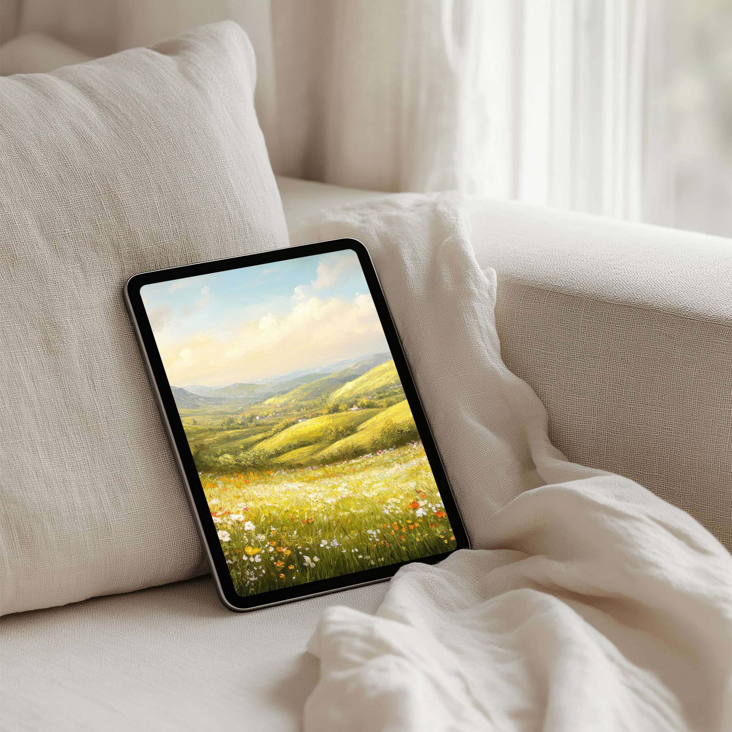 Elegant landscape iPad background for instant download brings calm and inspiration to any tablet setting for mindful living