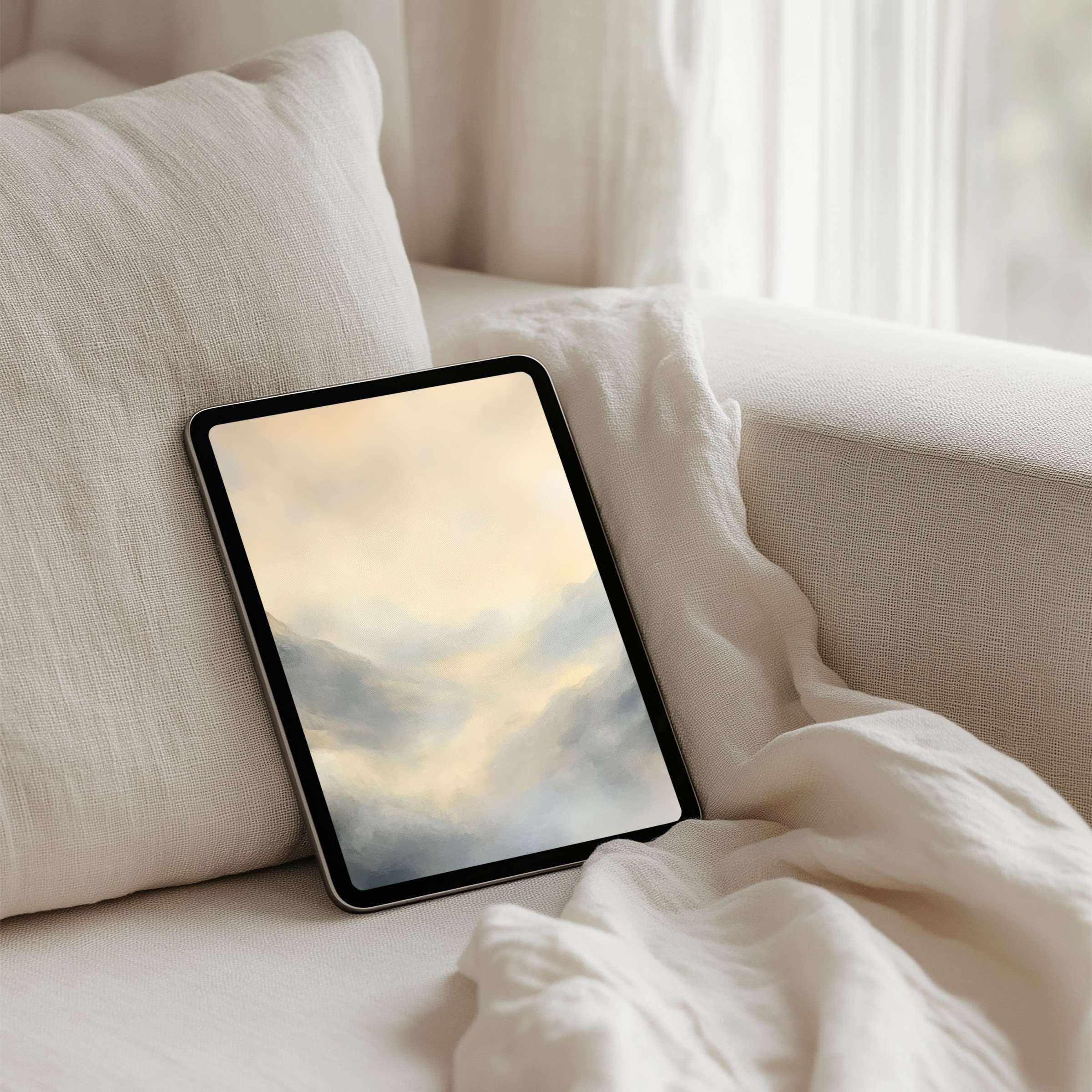 Elegant watercolor iPad background evokes calmness and inspiration perfect for instant download on any tablet enhancing mindfulness