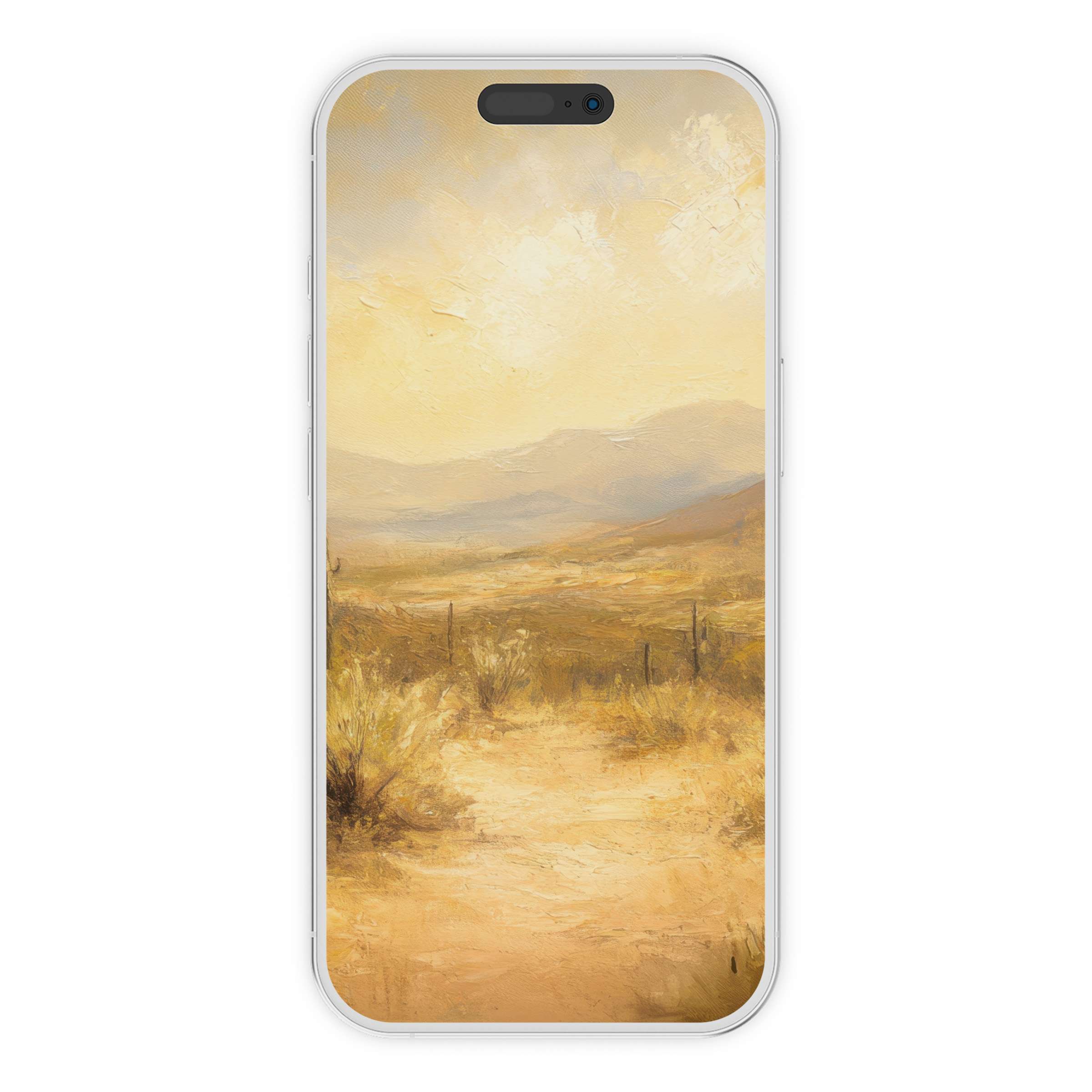Golden desert landscape iPhone wallpaper offers a soothing digital download for phone background, perfect for iPhone and Android
