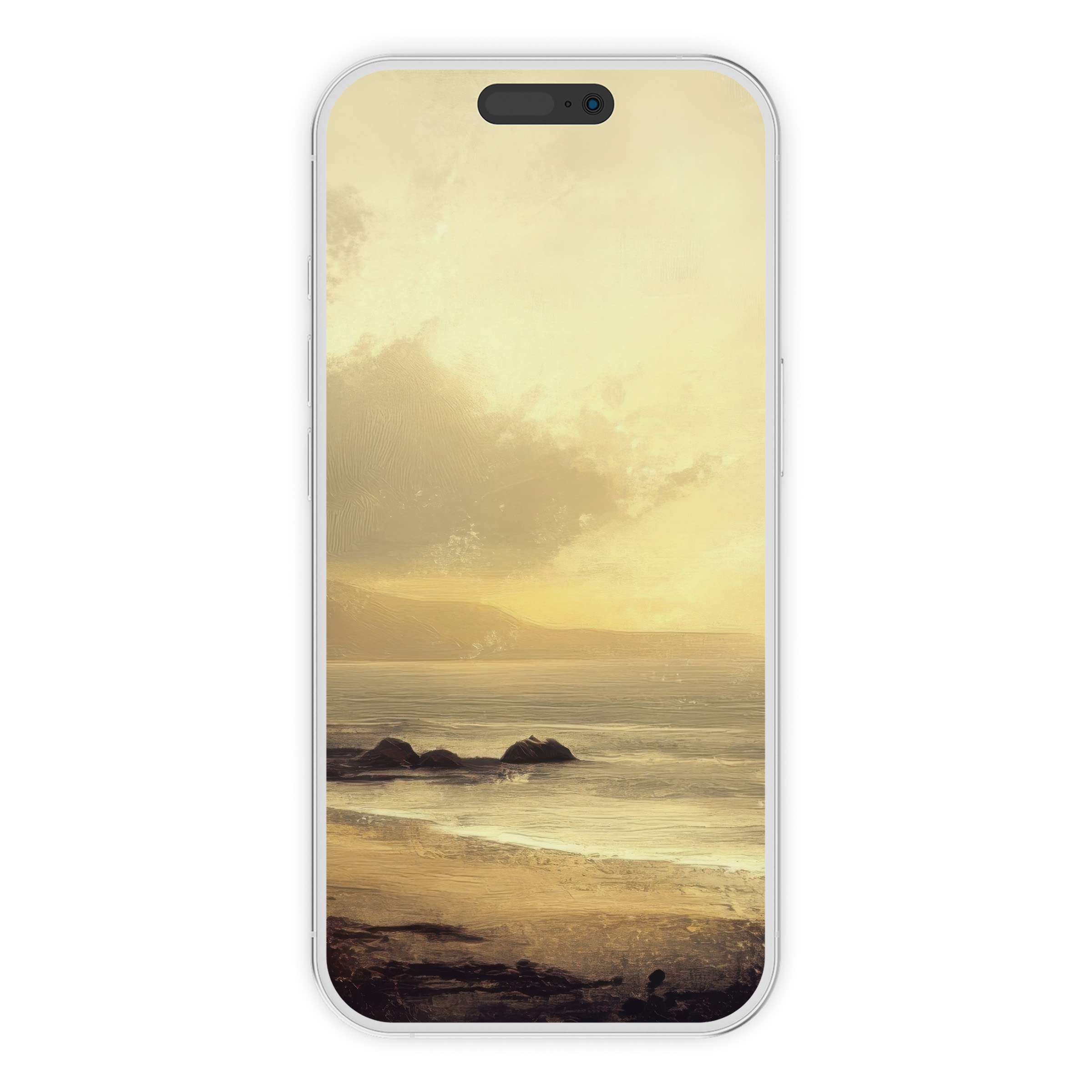Elegant sunset landscape iPhone wallpaper offers a serene digital download for phone backgrounds, blending warmth and tranquility