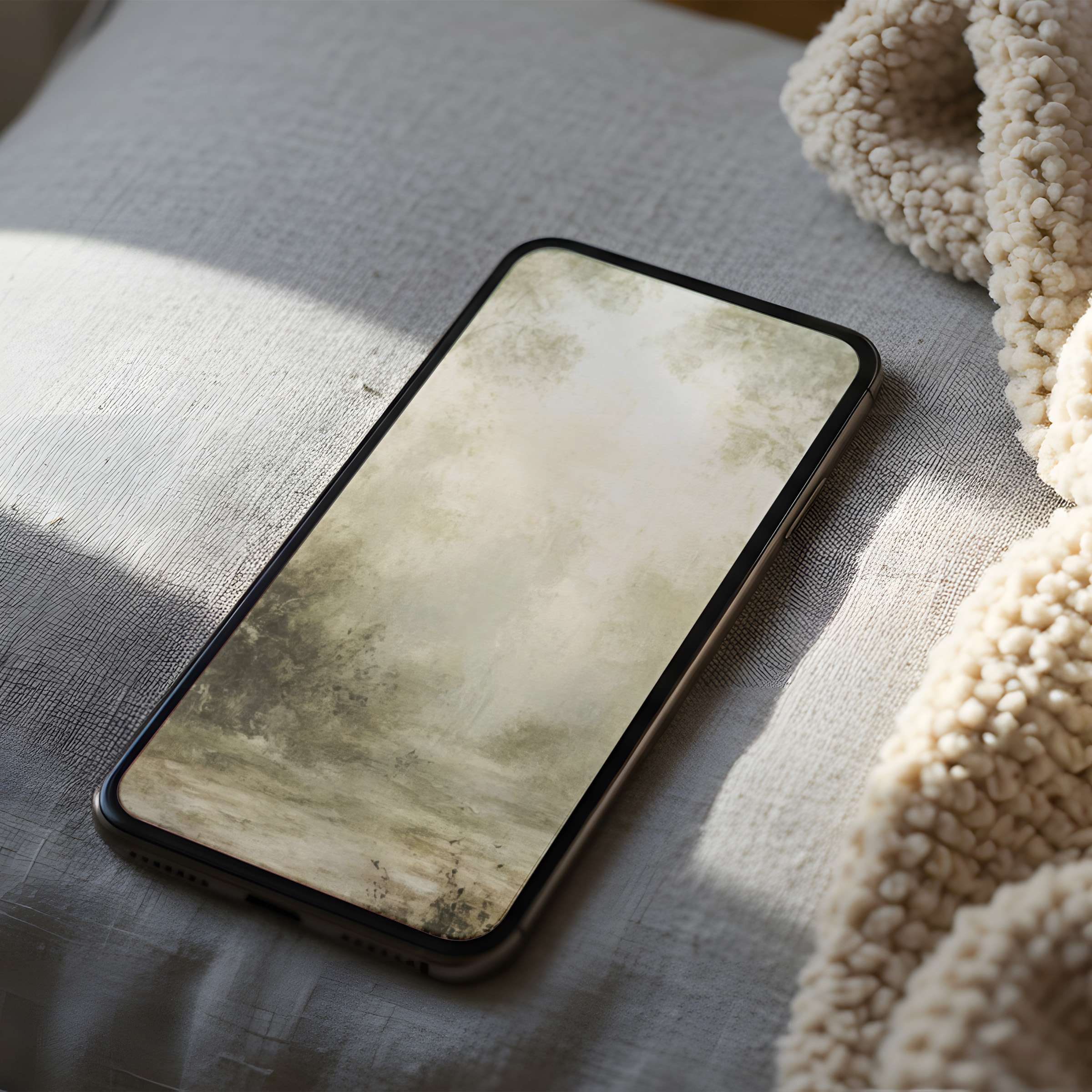 Serene abstract phone wallpaper in muted greens and grays adds elegance to your iPhone screen suitable for all phones digital download