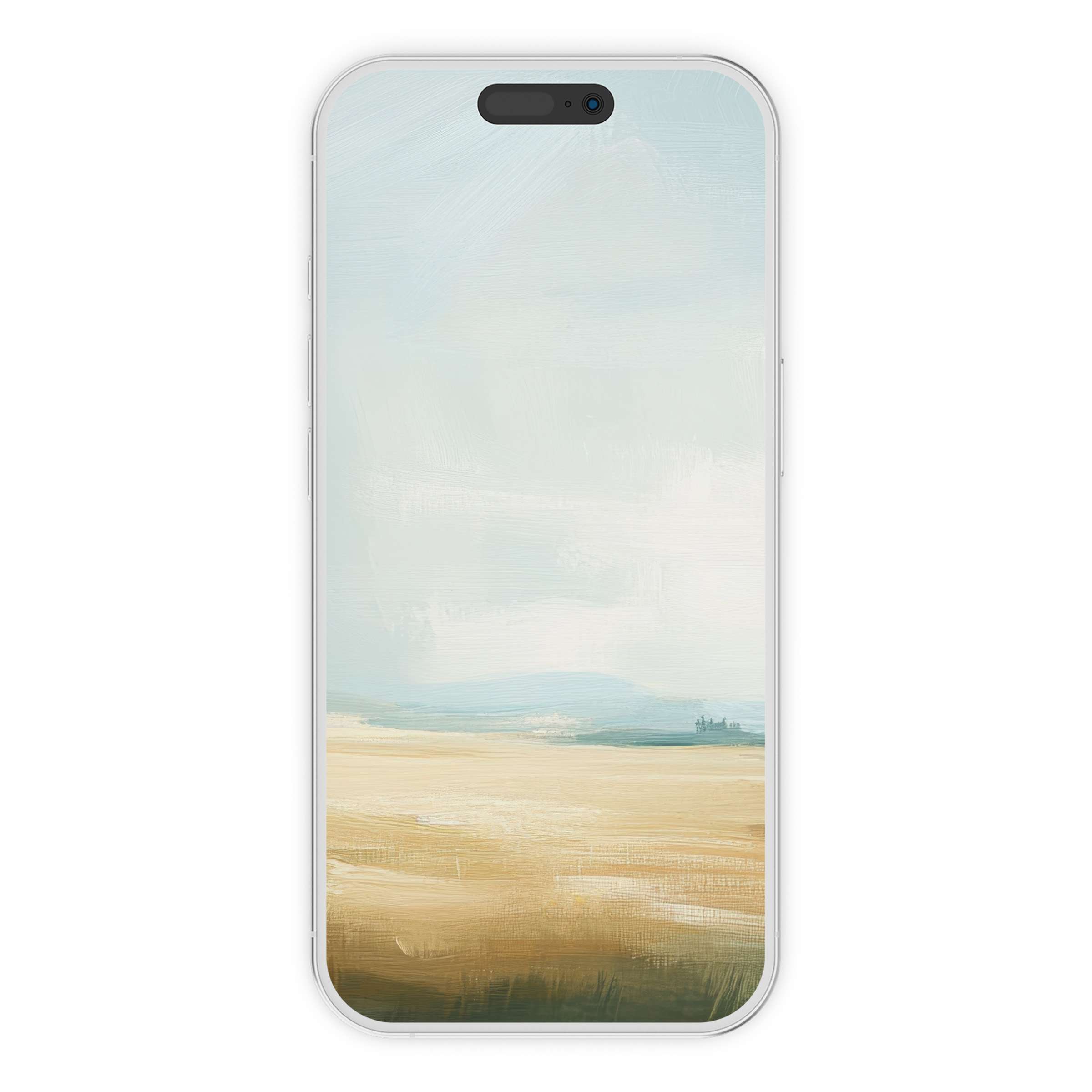 Tranquil landscape iPhone wallpaper enriches your phone background with soft, earthy tones and dreamy textures digital download available