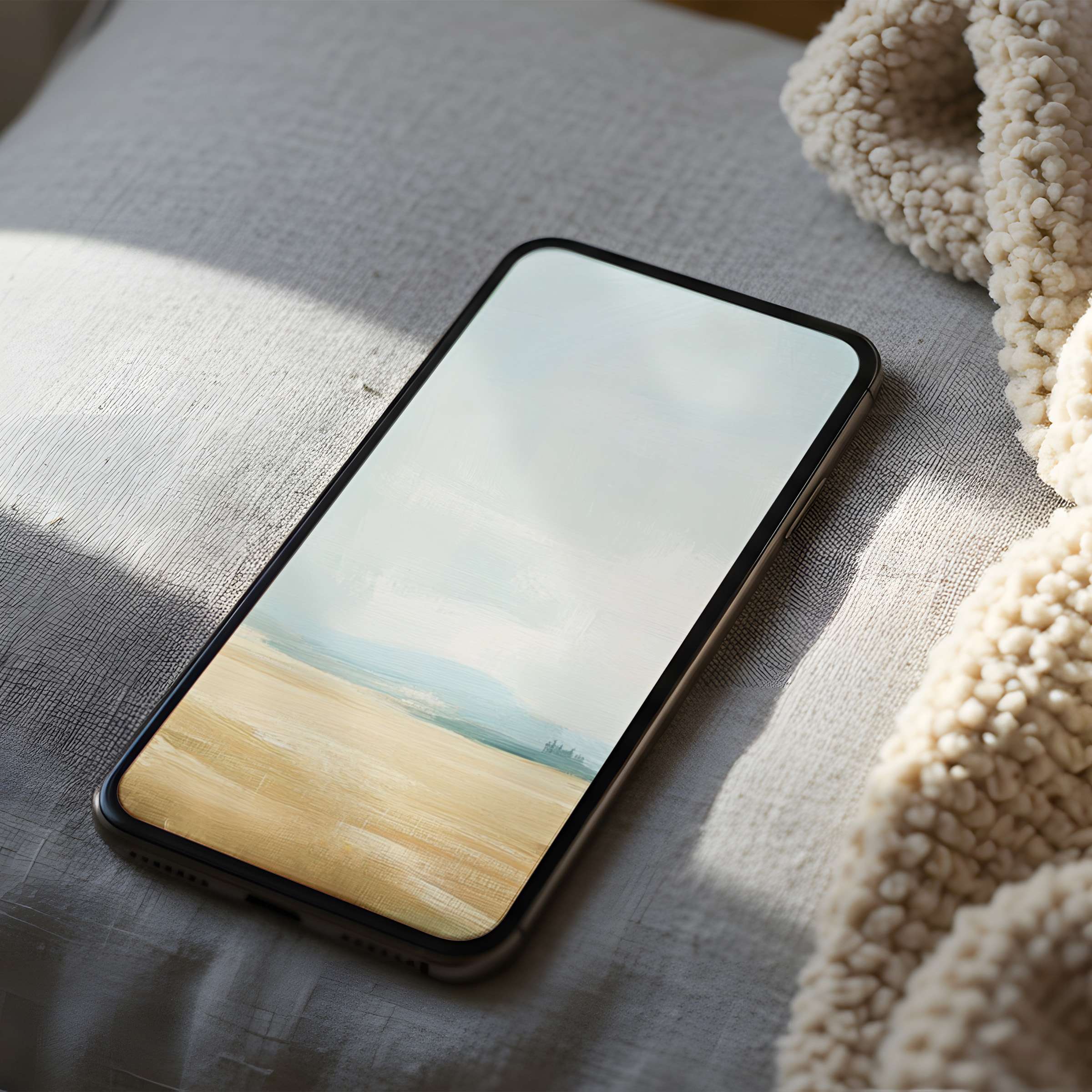 Serene landscape phone wallpaper with soft earth tones and minimalist style enhances calm interiors ideal for iPhone and Android users
