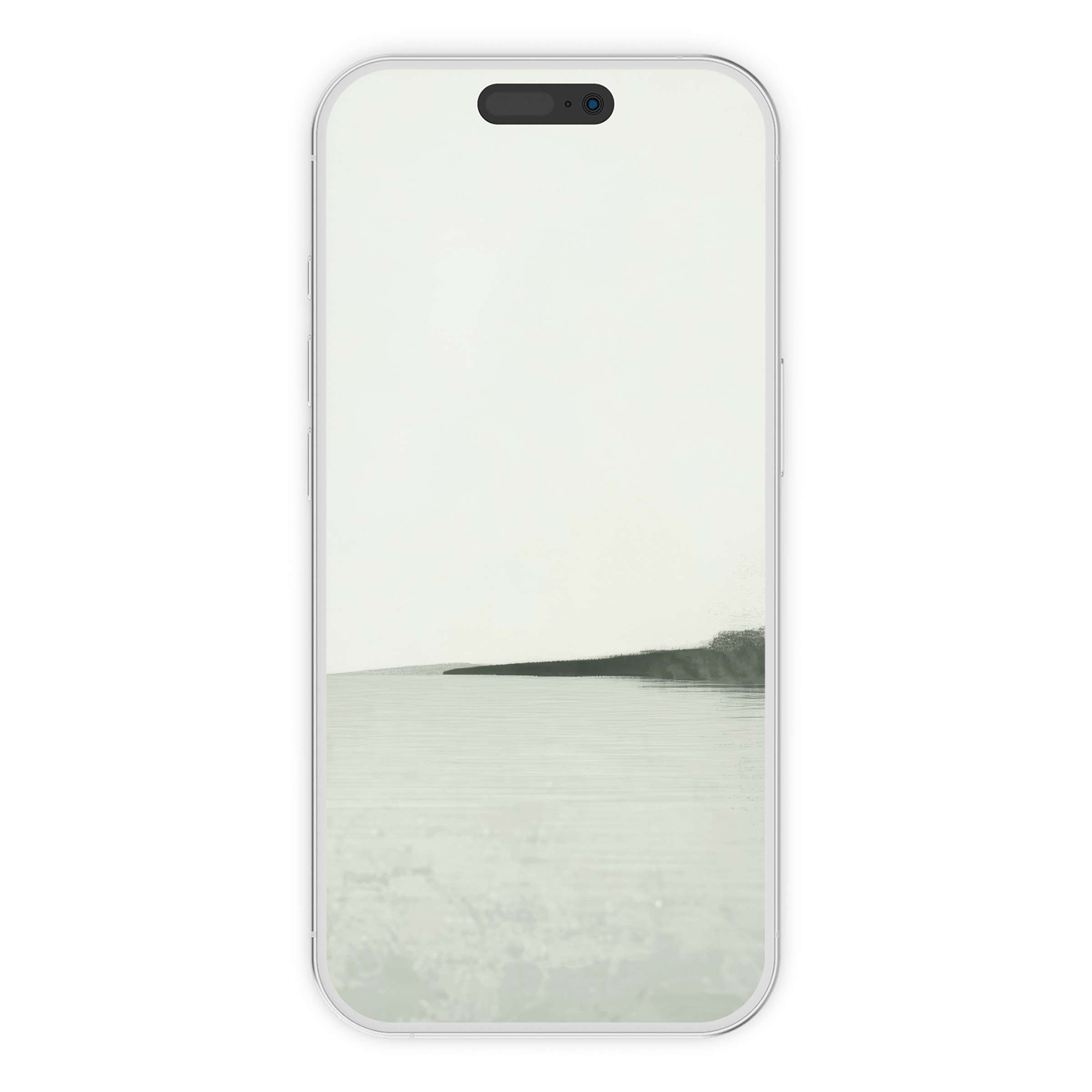 Serene minimalistic landscape iPhone wallpaper features soft gray textures, perfect phone background for digital download and aesthetic calm