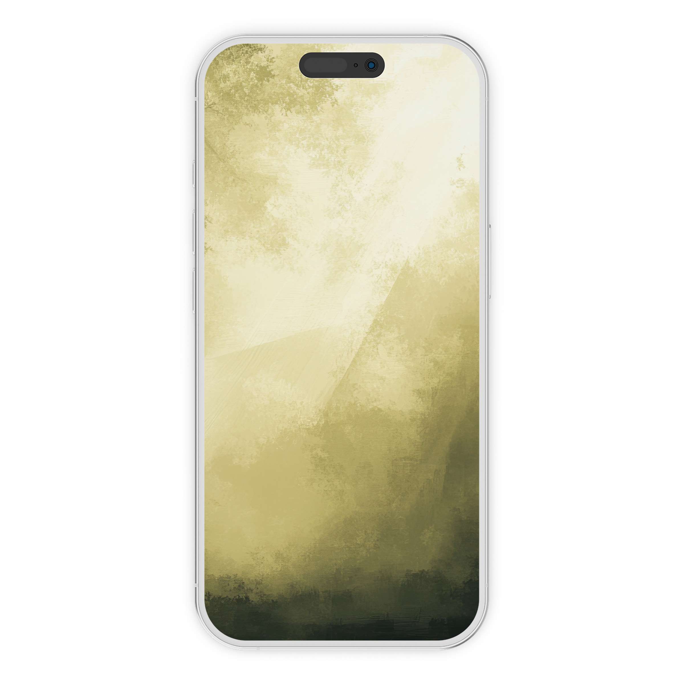 Ethereal greenish landscape iPhone wallpaper offers a serene digital download for an elegant phone background on Android and iPhone