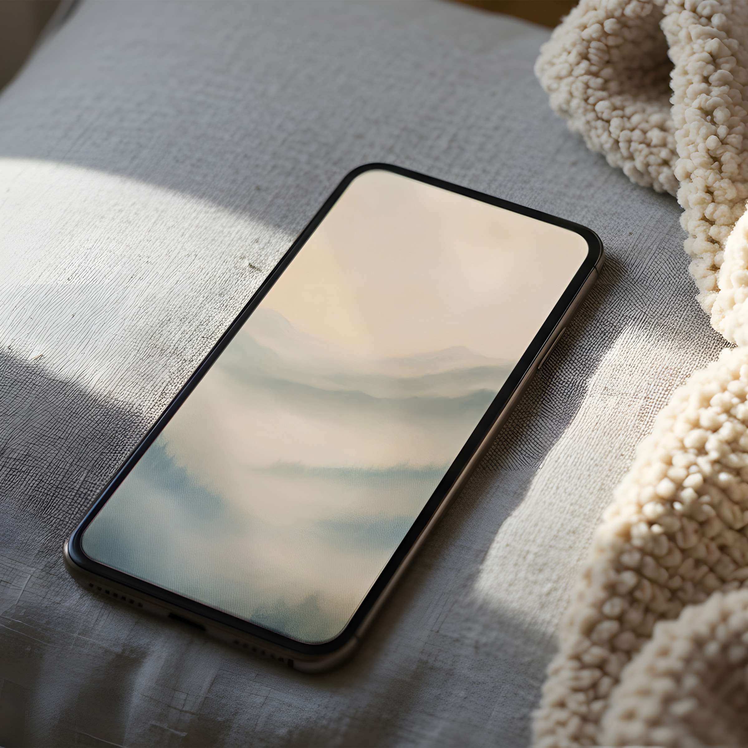 Serene landscape phone wallpaper in soft pastels enhances your iPhone with calm vibes high resolution digital download for all phones