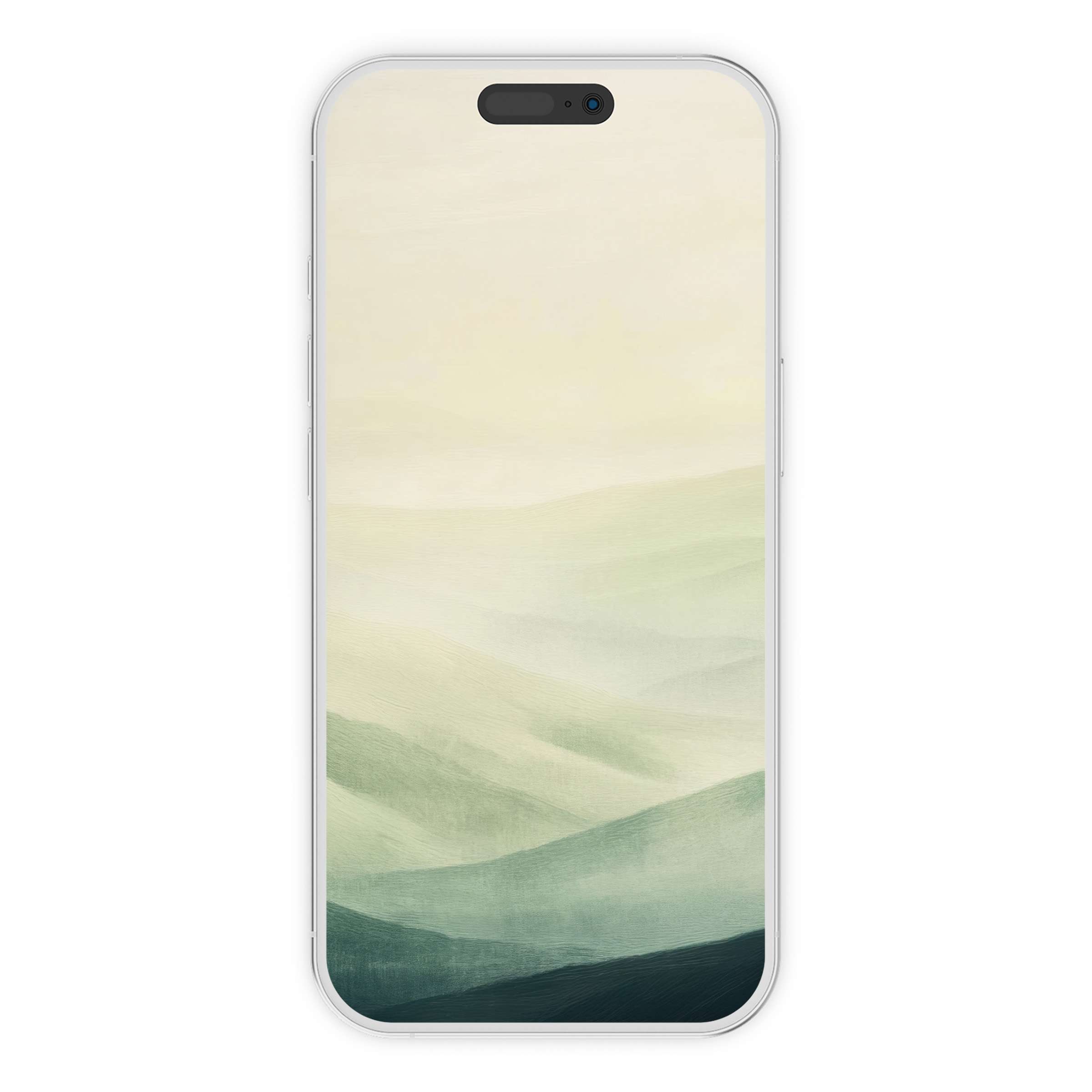 Landscape iPhone wallpaper with serene pastel hills suitable for phone background digital download and Android, offering tranquility and style
