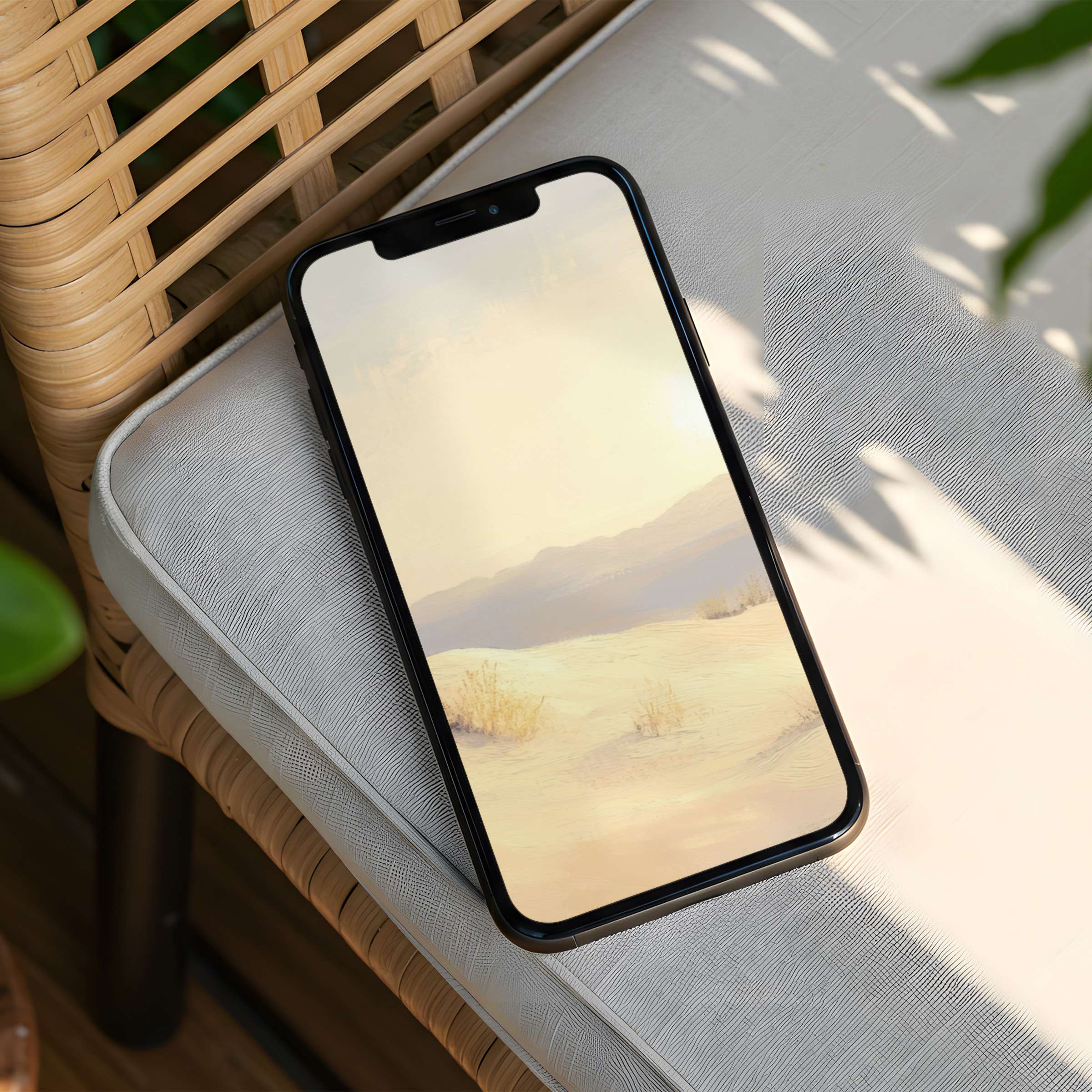 Warm desert landscape phone art offers a calming iPhone background for instant download inspiring elegance and mindfulness on Android too