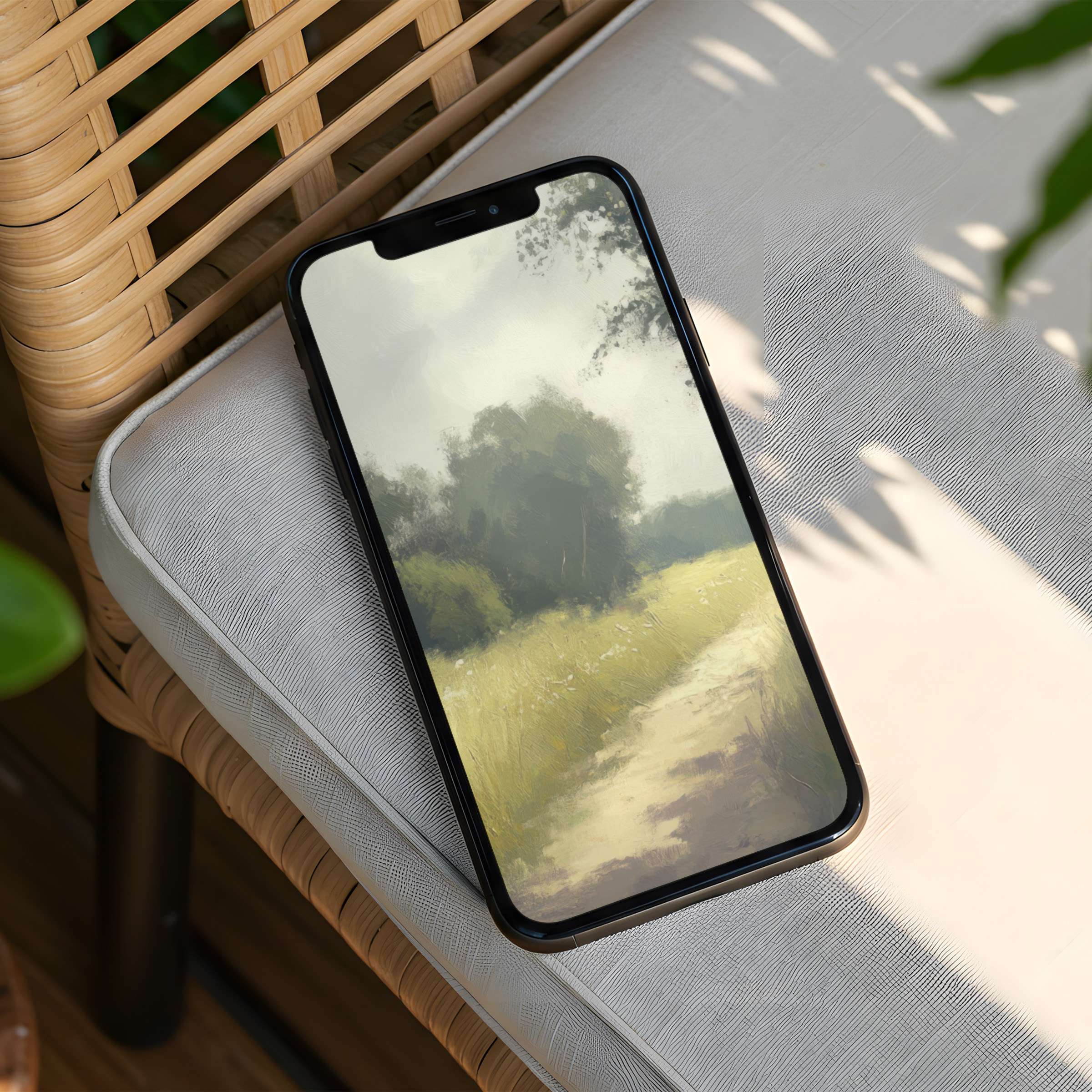 Serene landscape phone art with soft textures for iPhone background instant download evokes calm and mindfulness fitting all phones
