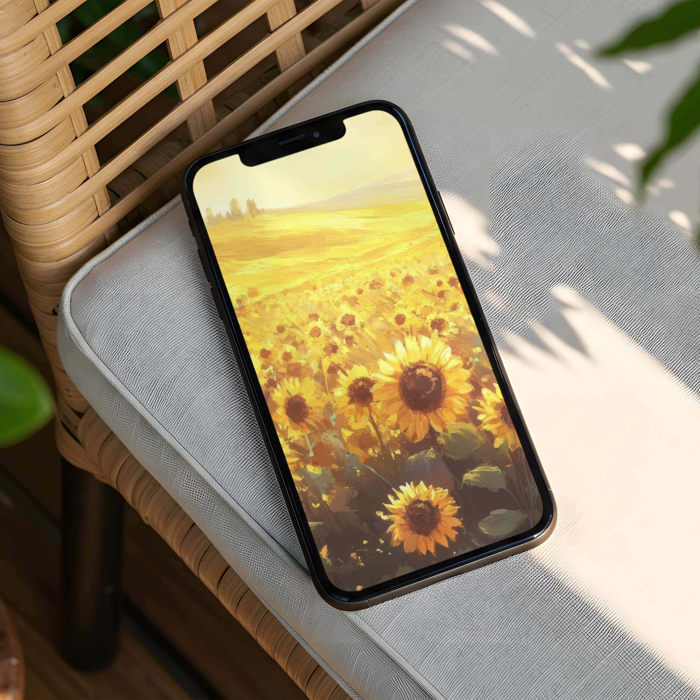Inspire mindfulness with this elegant sunflower field iPhone background, ideal for any phone, offering instant download serenity