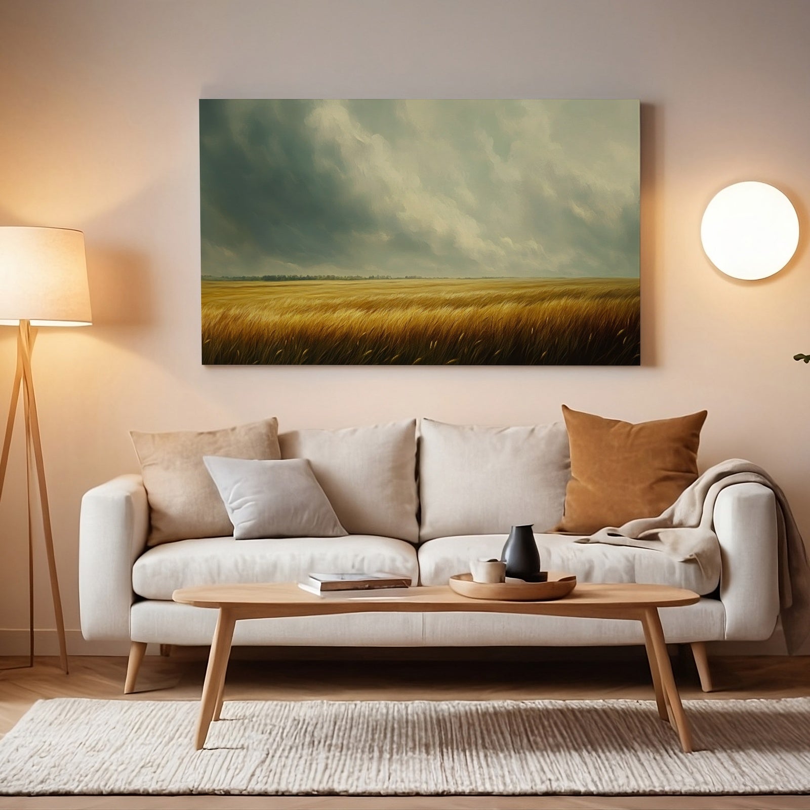 Landscape Digital Print Home Decor in a minimalist living room