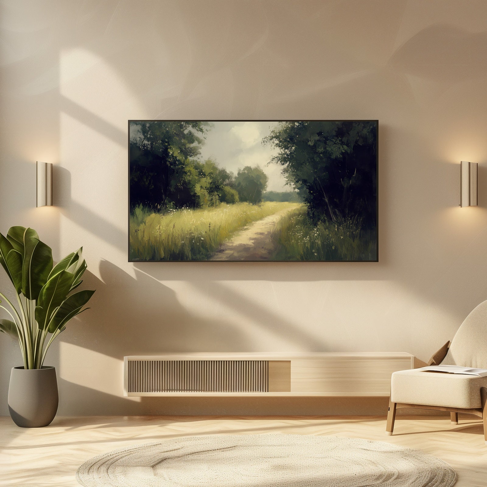 Landscape Frame TV Art Forest Path